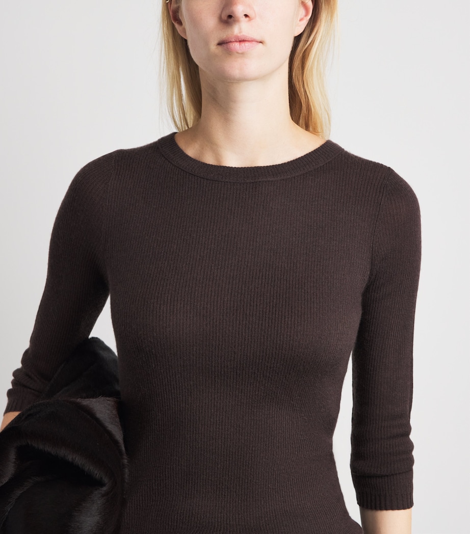 Vince Womens Cashmere-Silk Sweater Iron Image 3