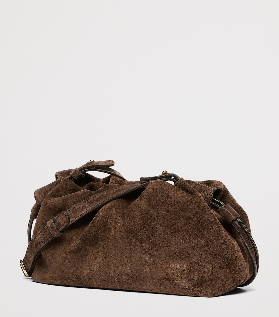 Marella Suede Clutch Bag Dark Brown Image 3