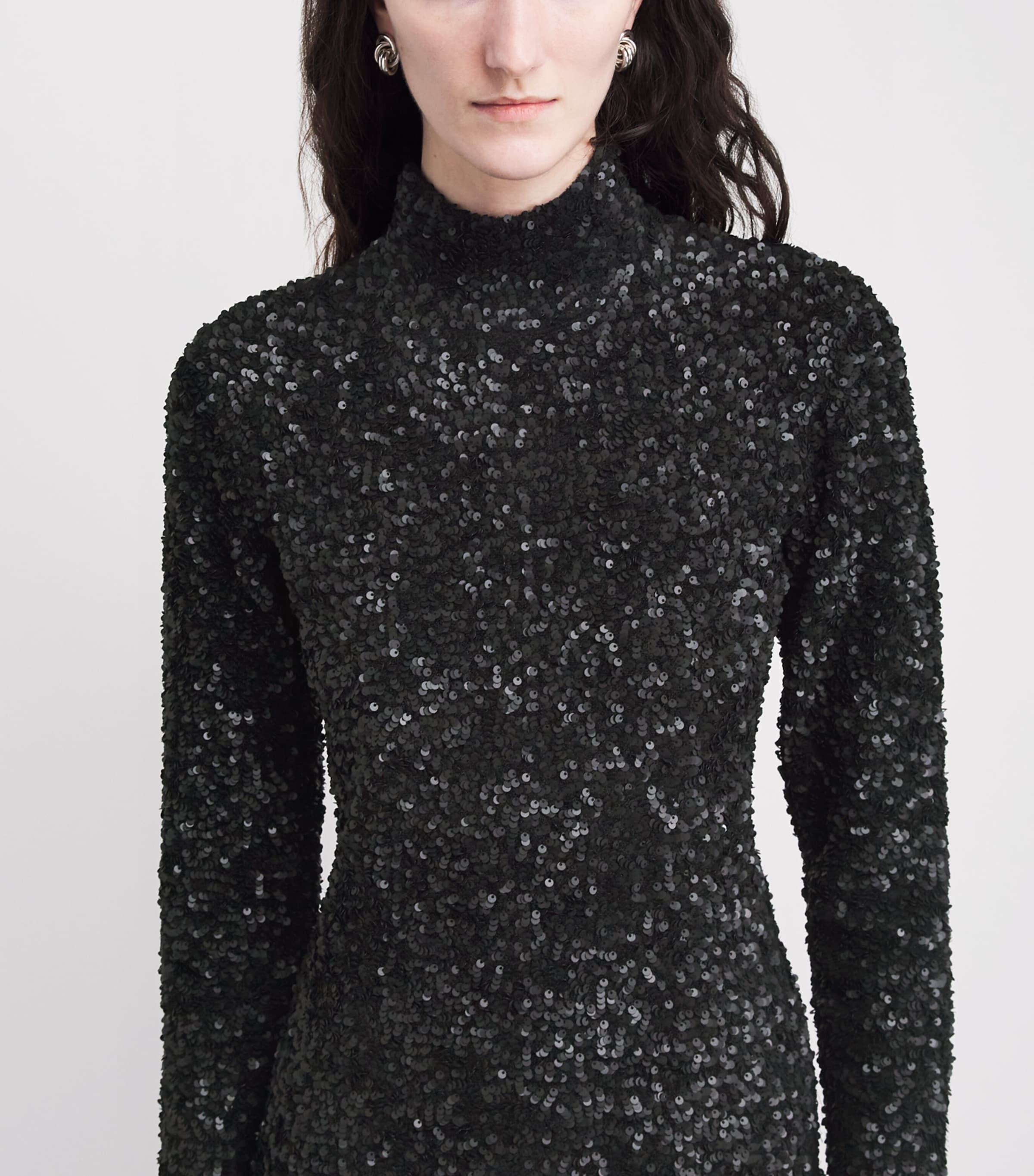 Adam Lippes Womens Sequinned Samadhi Midi Dress Black Image 3