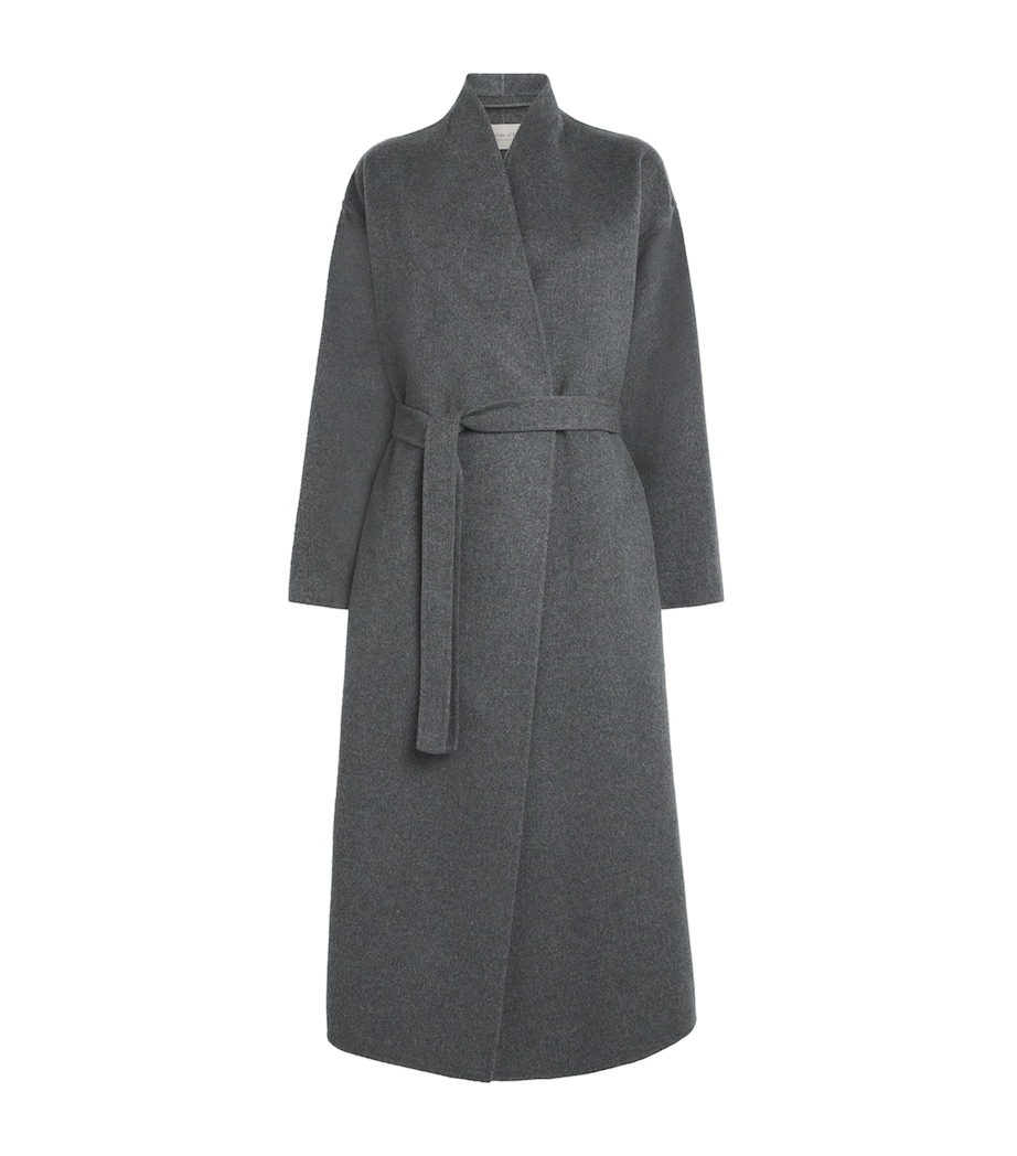 Cashmere Wrap Belt Long Coat RU7292 MID GREY Image 1