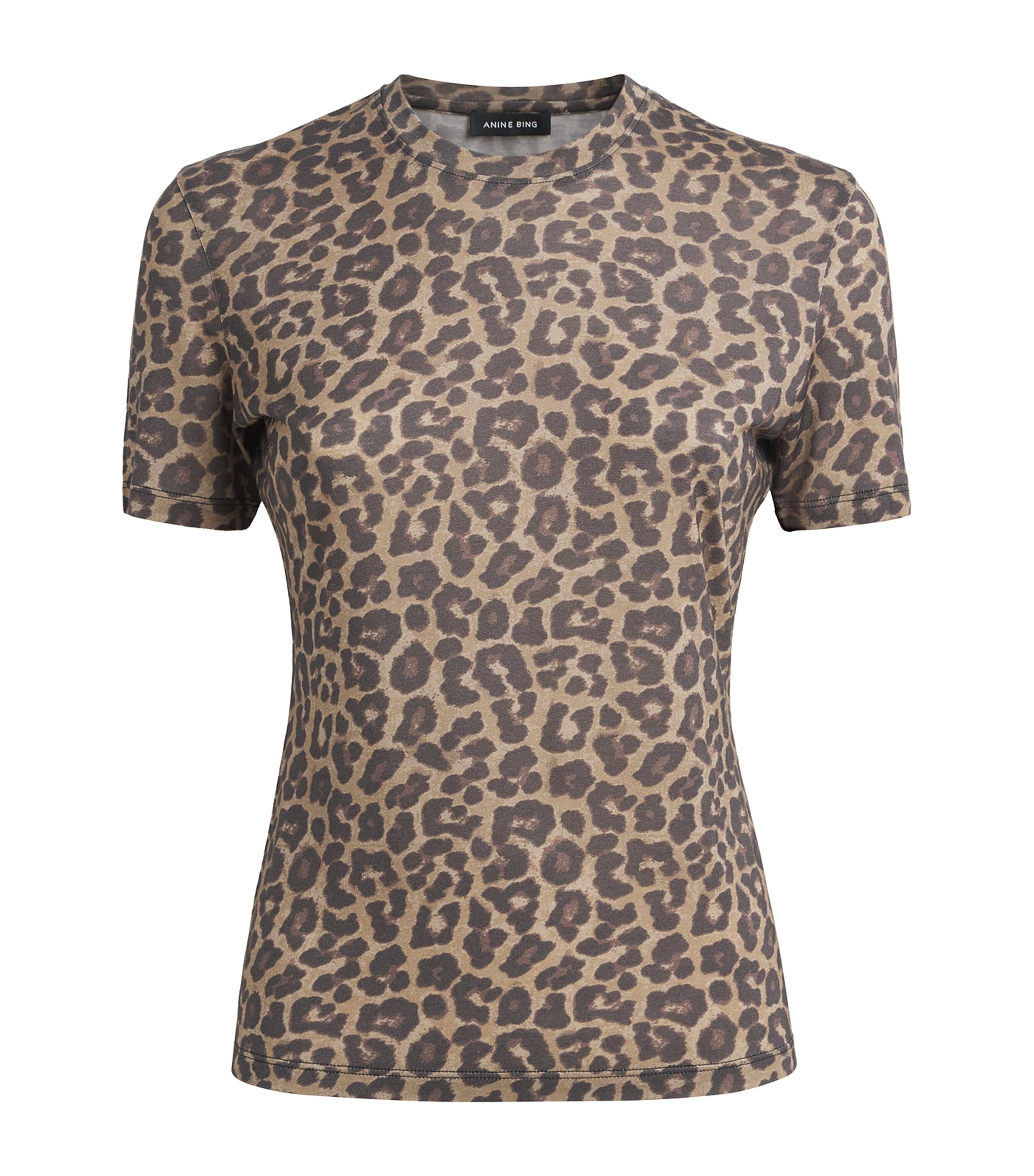 ANINE BING Womens Leopard Print Sylvie T-Shirt Leopard Image 1
