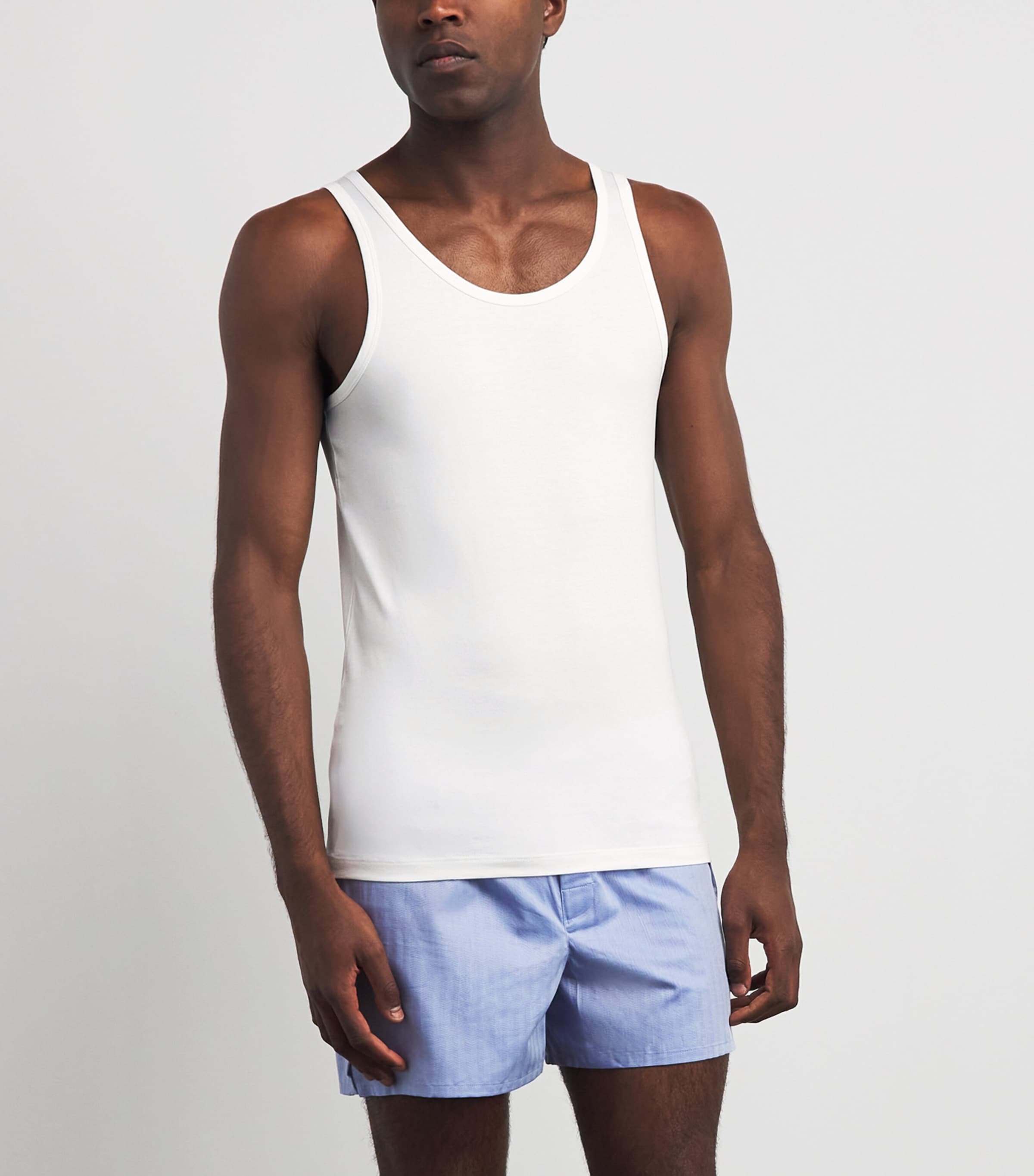 Falke Mens Egyptian Cotton Vests (Pack of 2) White Image 2