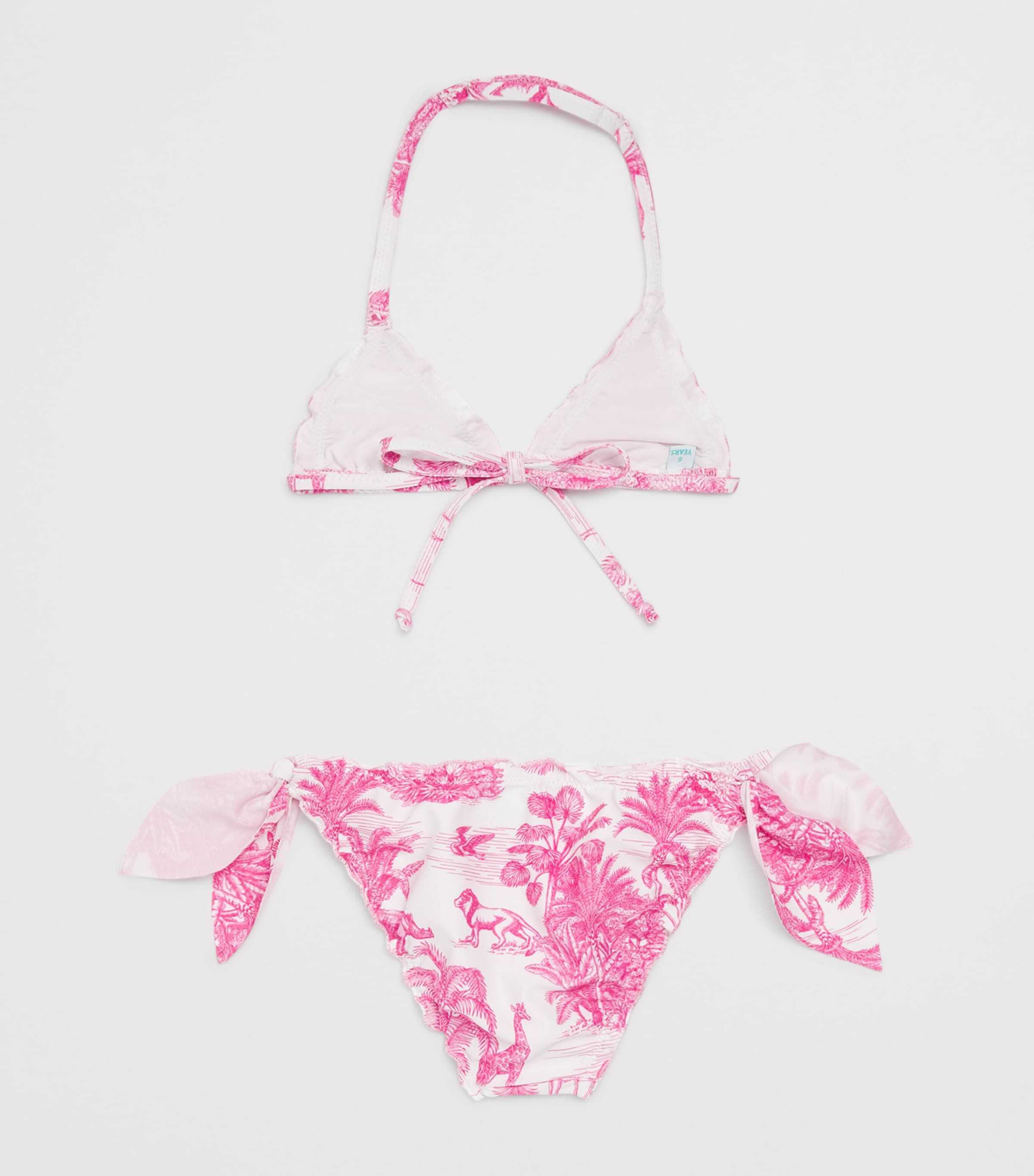Jungle Print Frou Frou Bikini (2-12 Years) JUNGLE PINK Image 2
