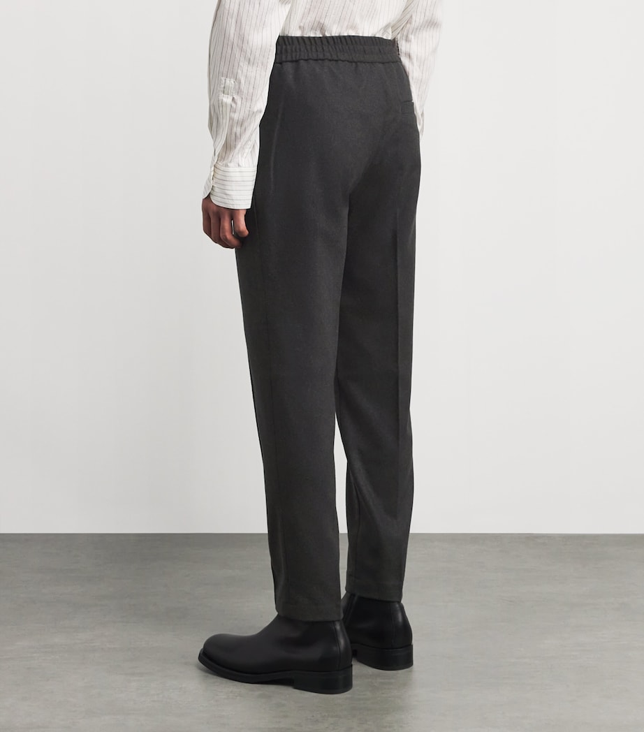 Elasticated Tapered Trousers MARRON FONCE CHINE Image 4