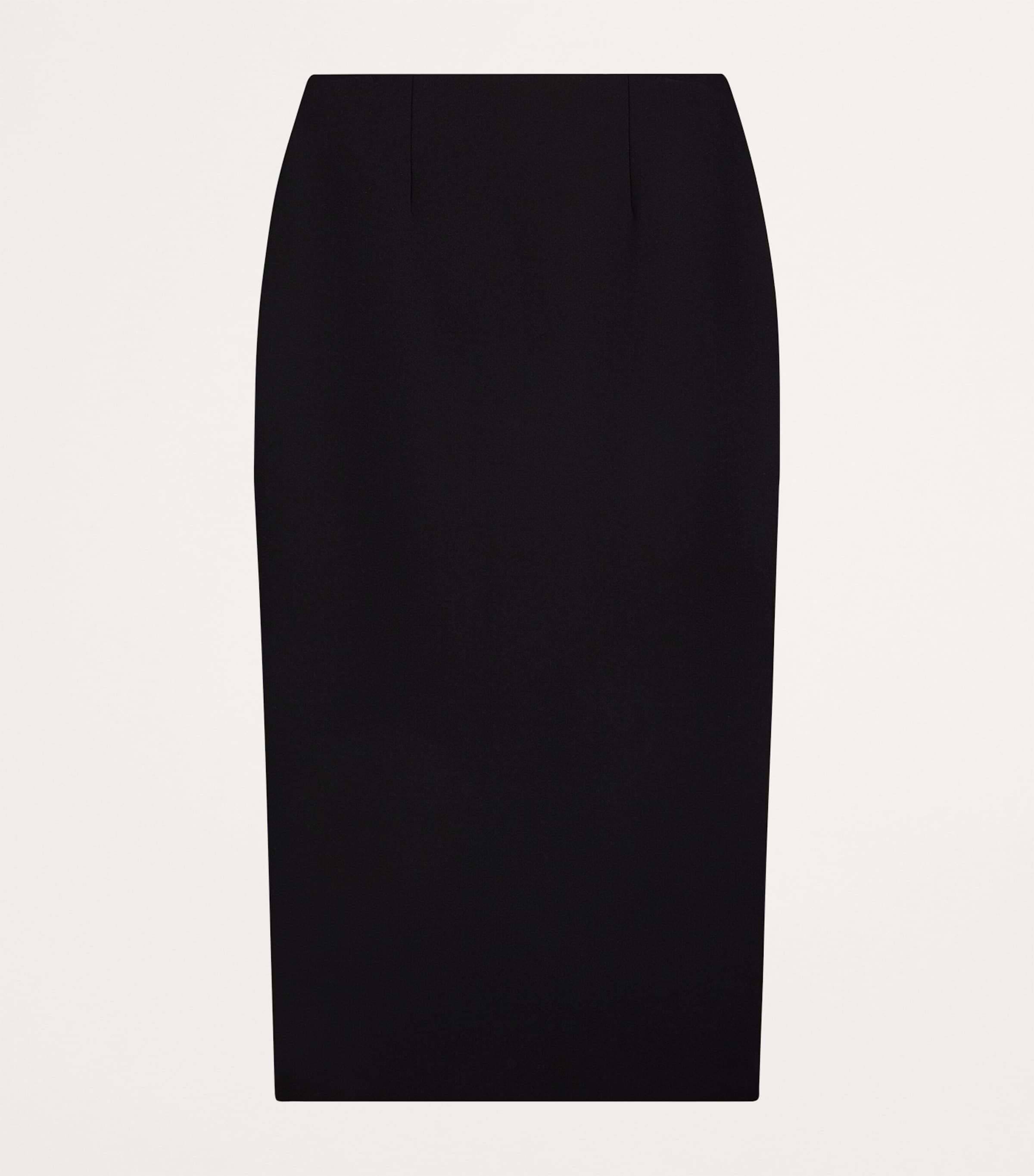 Stretch-Virgin Wool Bijoux Midi Pencil Skirt 999BLACK Image 2