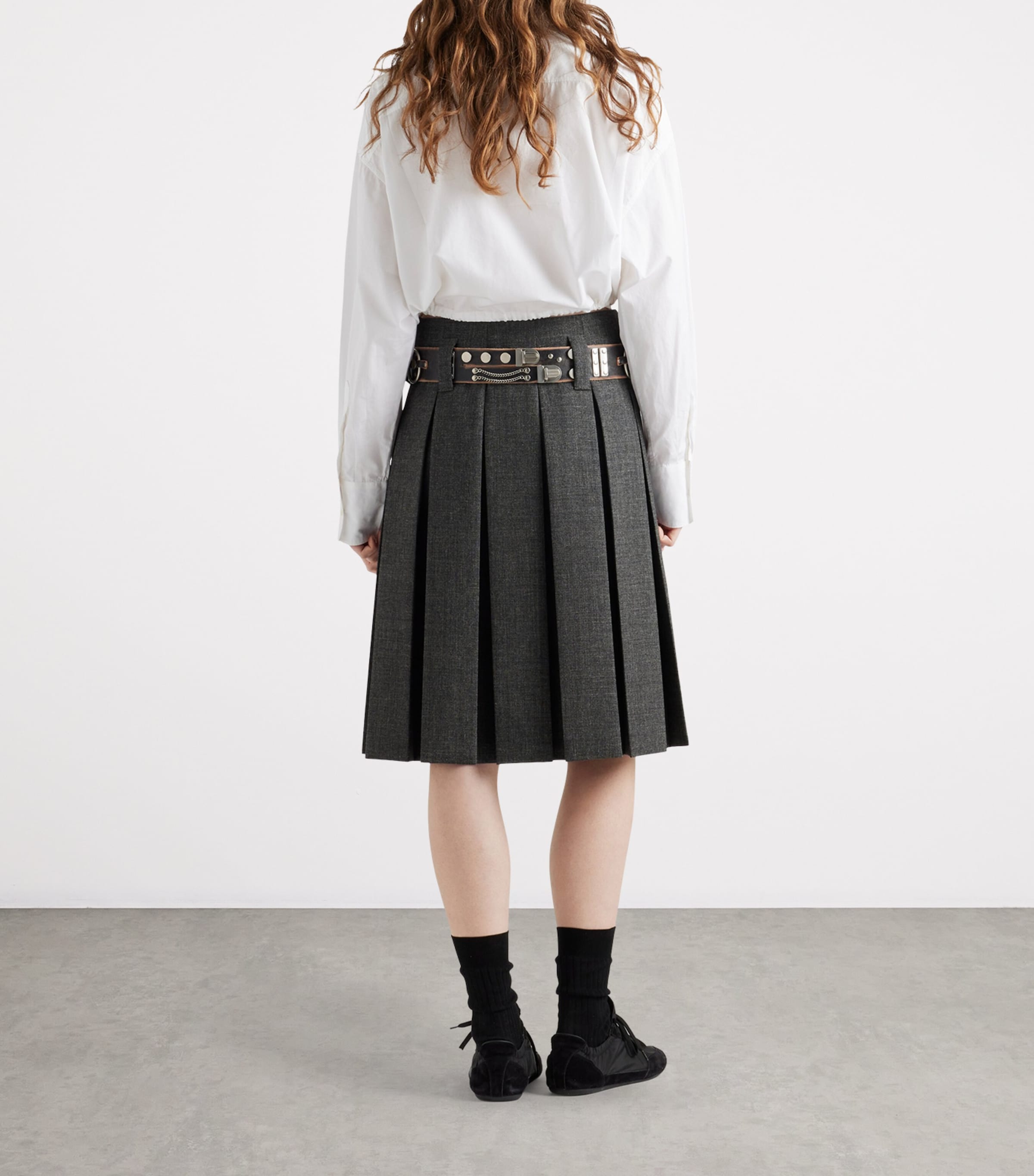 Prada Womens Cotton Poplin Cropped Shirt Image 5