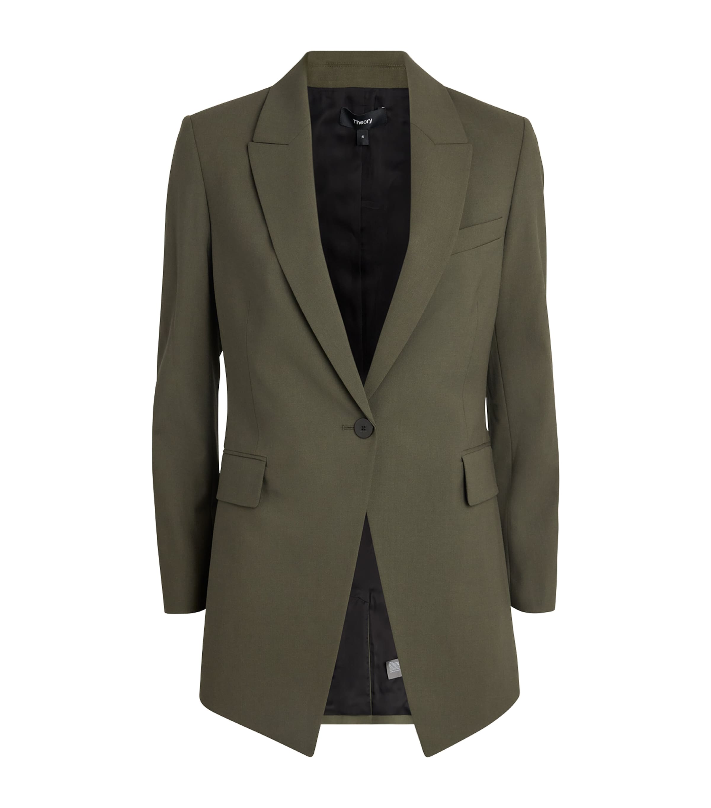 Shop Theory Wool Etiennette Blazer In Green