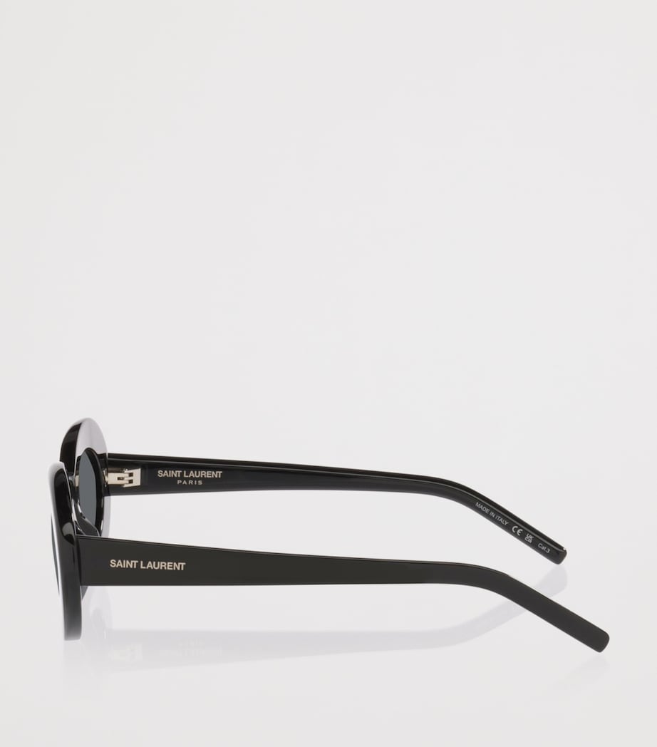 Saint Laurent SL 594 Oval Sunglasses Black Image 3