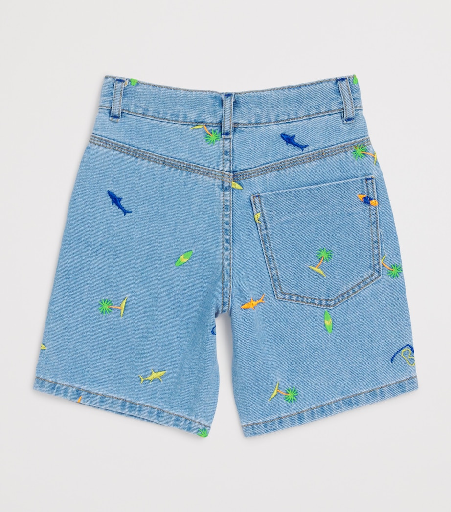 Embroidered Denim Shorts (4-10 Years) Z18DBLE STONE+BLEACH Image 2