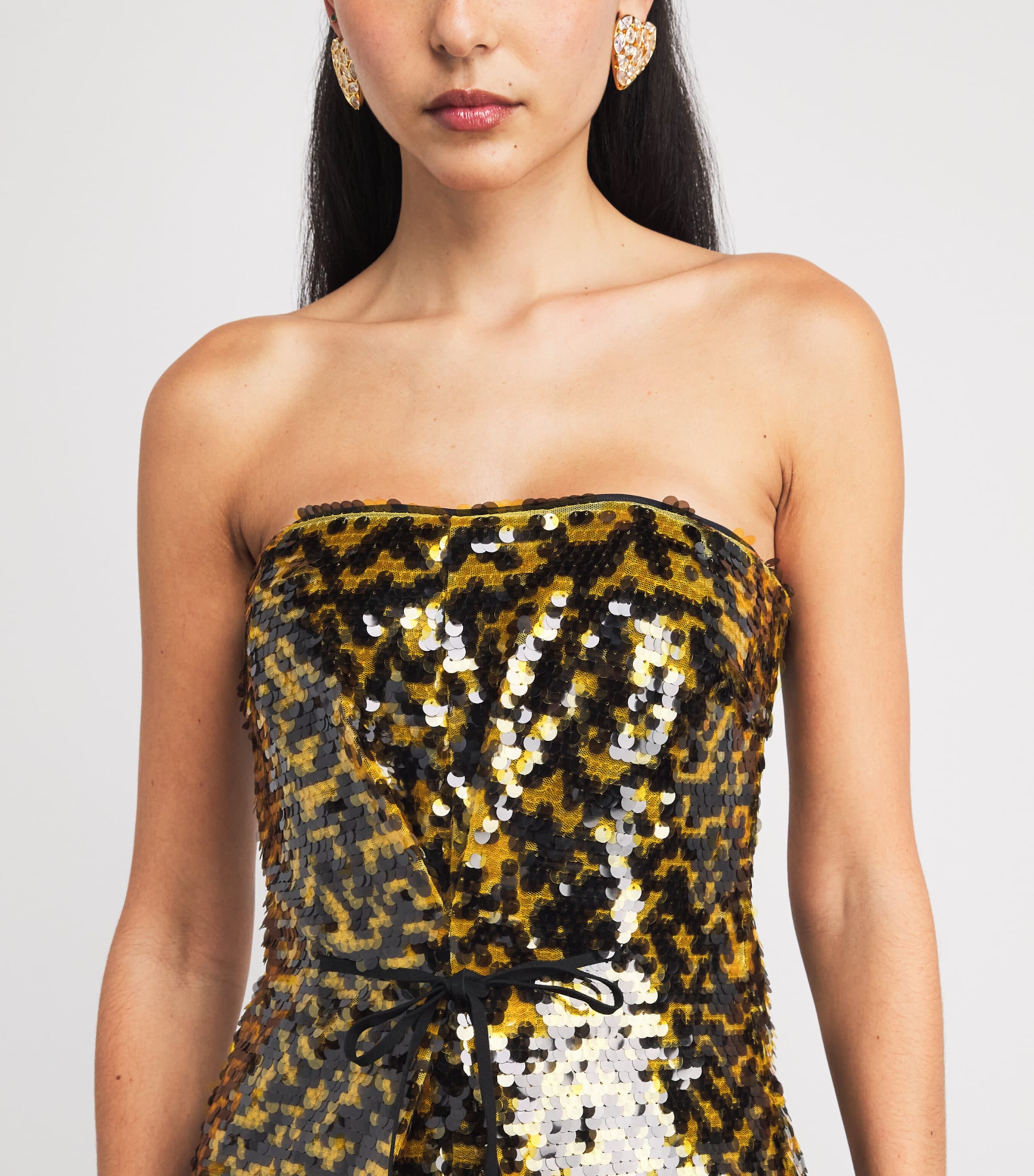 Sequin Cece Maxi Dress TURMERIC/BLACK Image 6