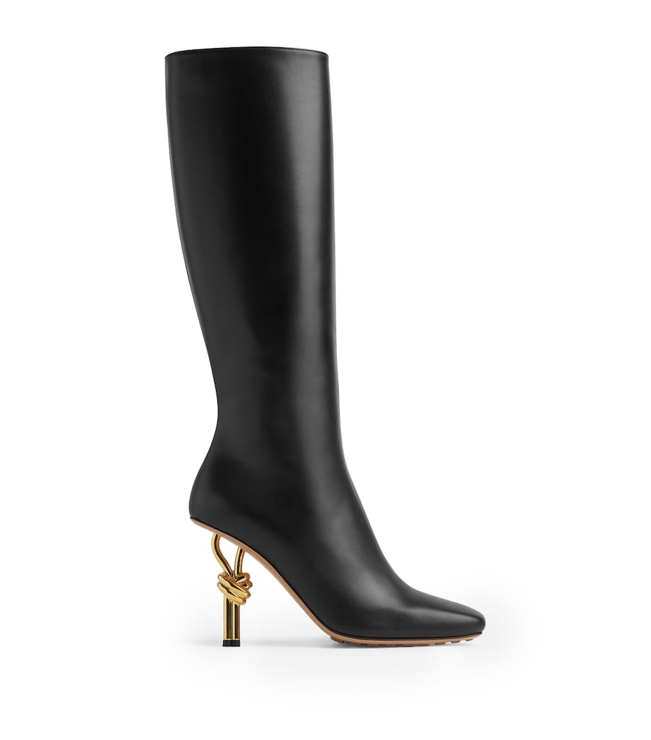 Bottega Veneta Leather Knot Knee-High Boots 90 Image 1
