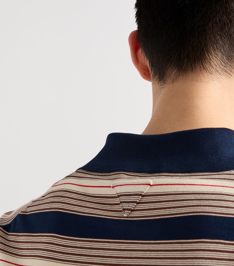 Cotton Stripe Polo Shirt F0008 Image 4