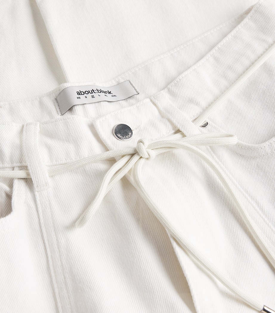 Wide-Leg Felled Jeans ECRU Image 5