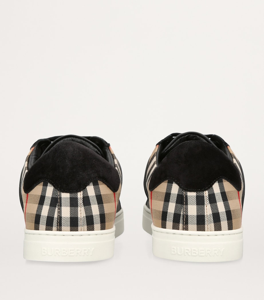 Burberry Leather Check Sneakers Blk/beige Image 2