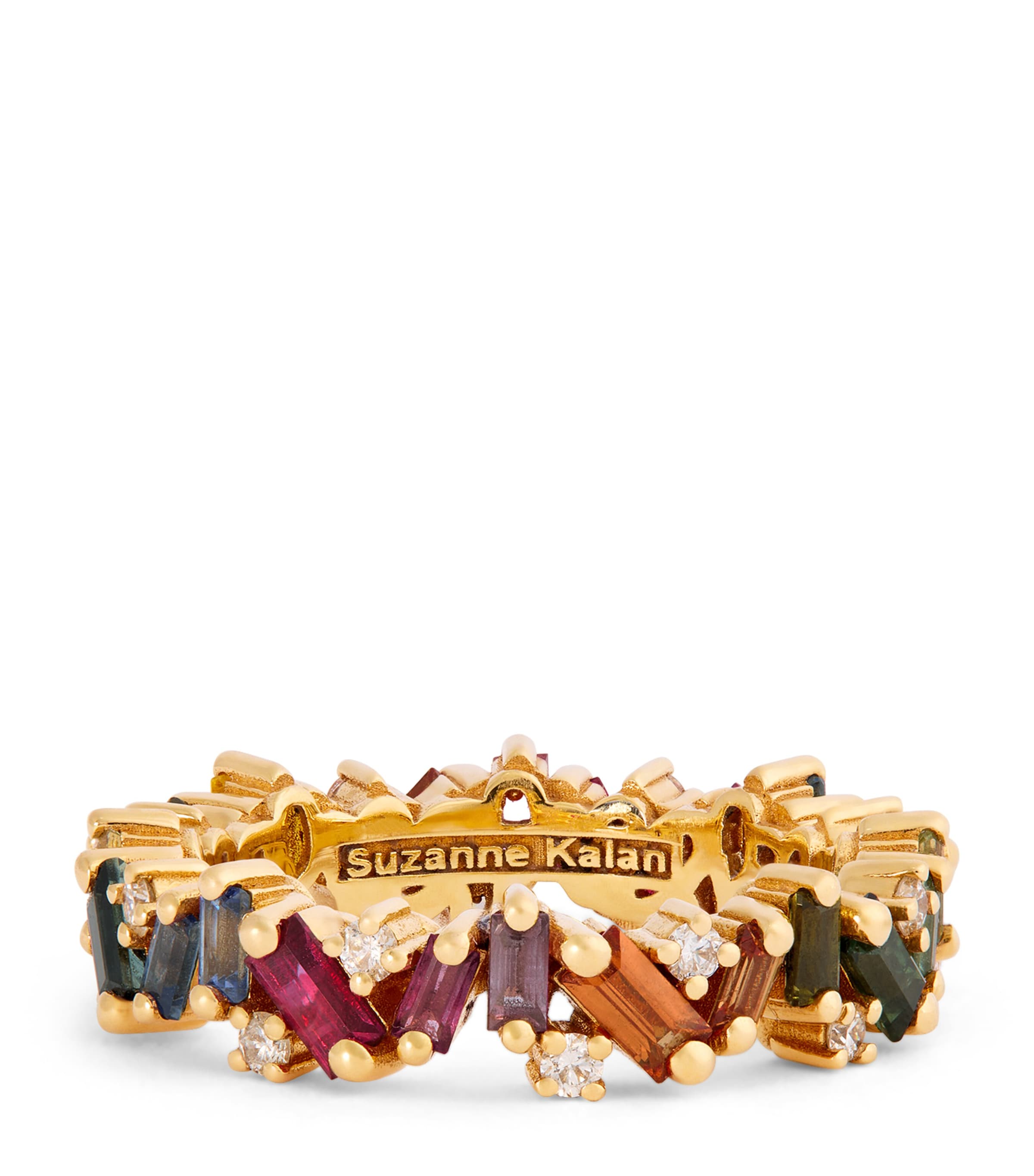 Suzanne Kalan Yellow Gold And Rainbow Sapphire Frenzy Eternity Ring