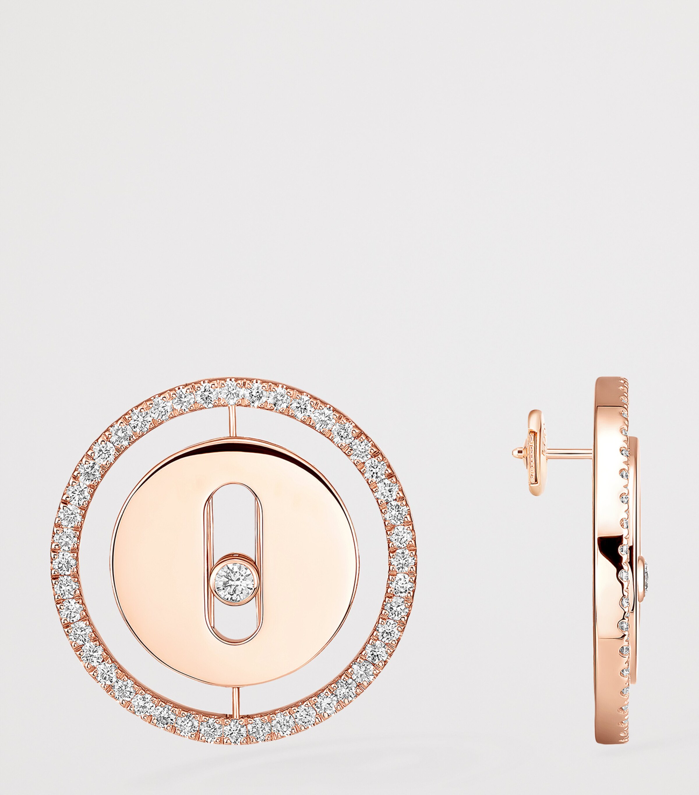 Messika Lucky Move Pink Gold and Diamond Stud Earrings (0.32ct) Pink Gold Image 3