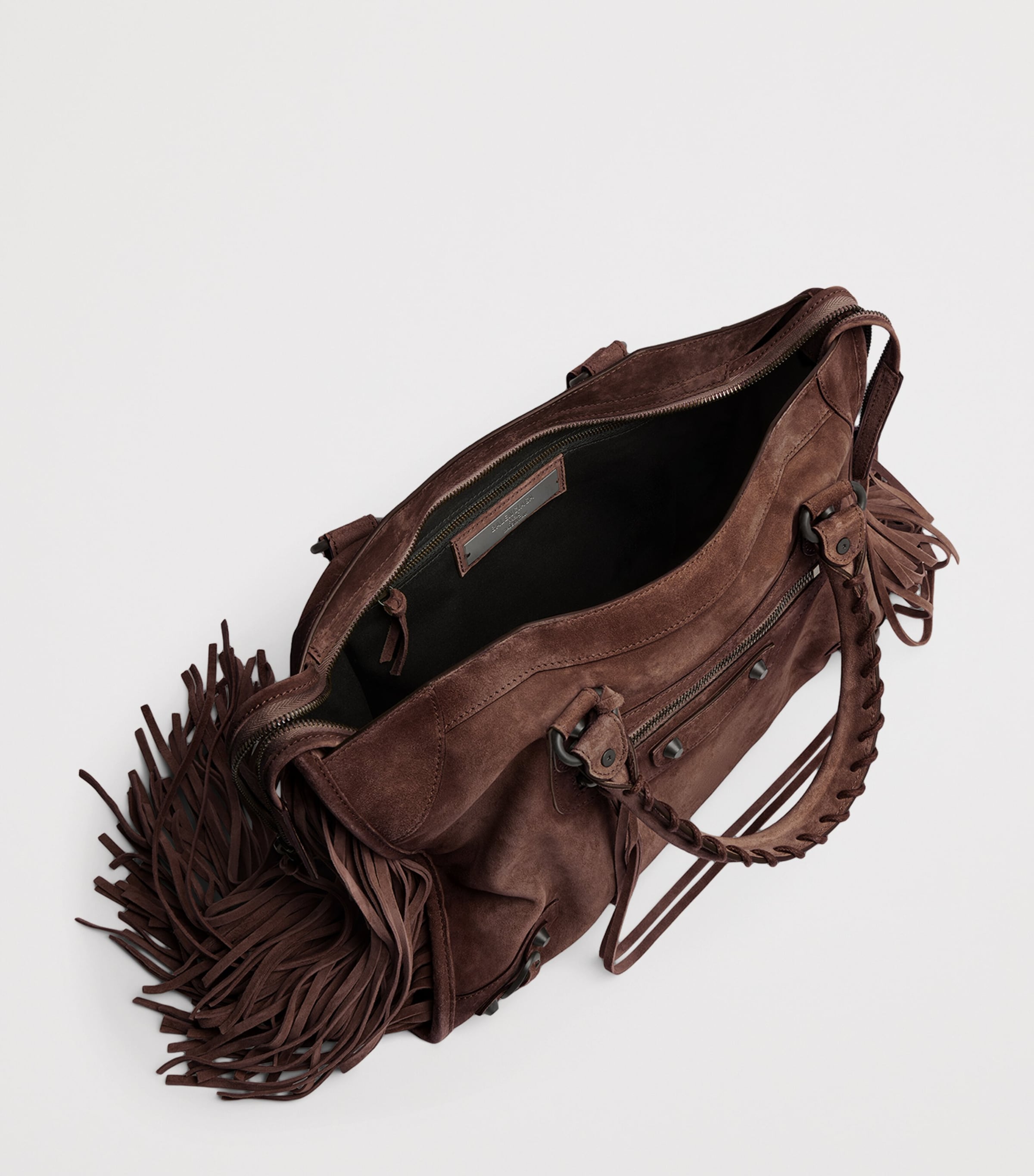 BALENCIAGA ザ ファースト　ハンドバッグ　y2k シティ　ブラウン Balenciaga Brown Medium Suede Fringe Le City Top-Handle Bag