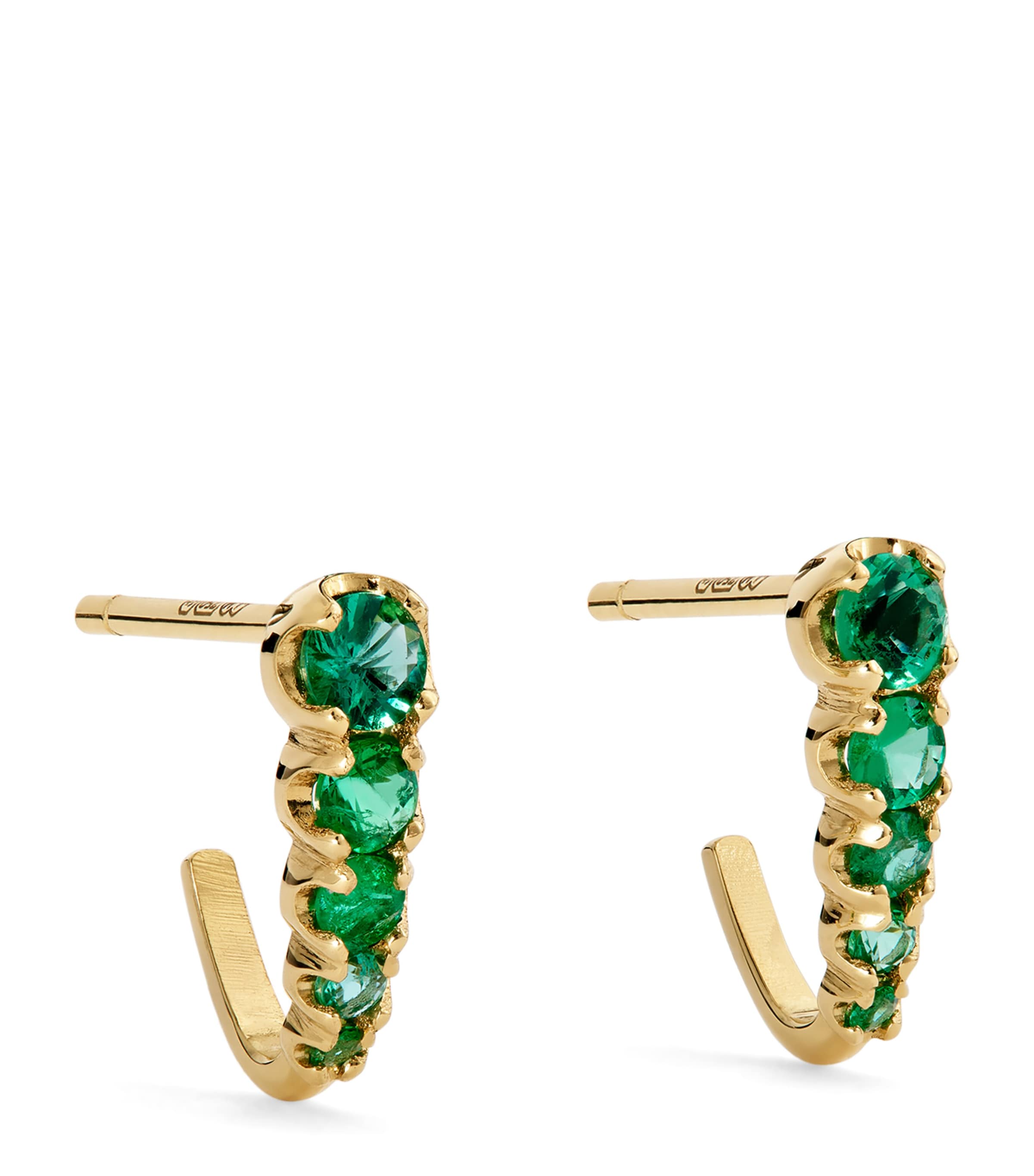 Jennifer Meyer Medium Yellow Gold And Emerald Edith Stud Earrings In Green