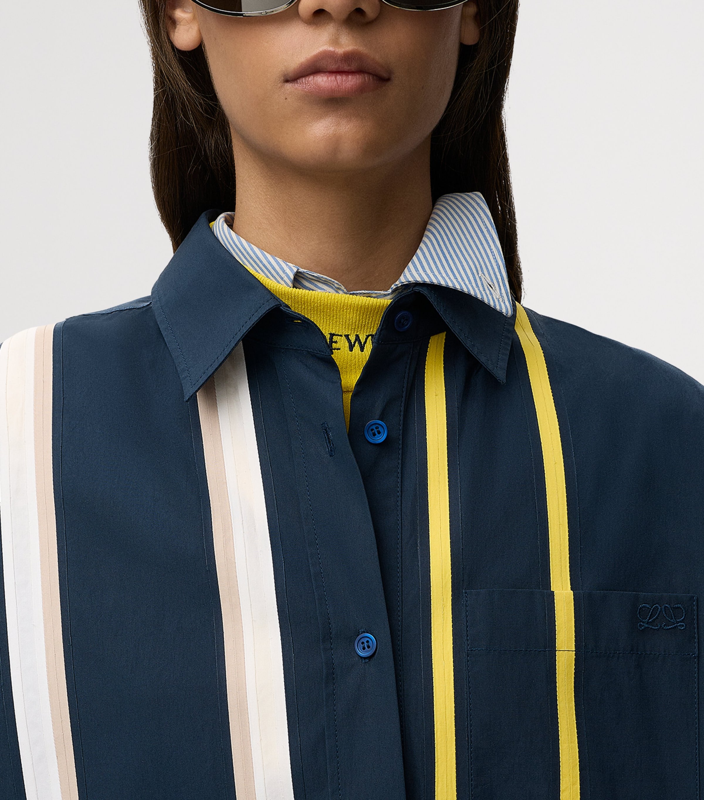 LOEWE Womens Stripe Mini Shirt Dress Image 5