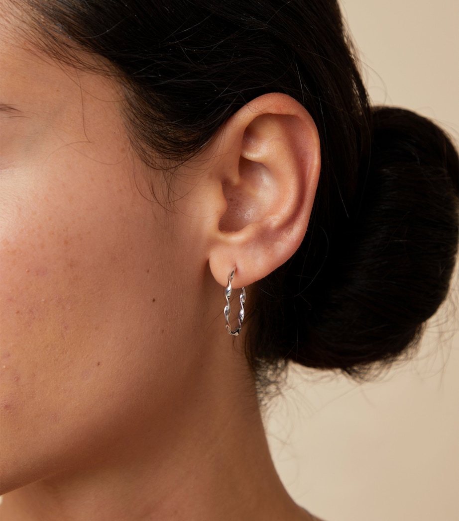 Large White Gold Twist Hoop Earrings WHITE GOLD Image 2