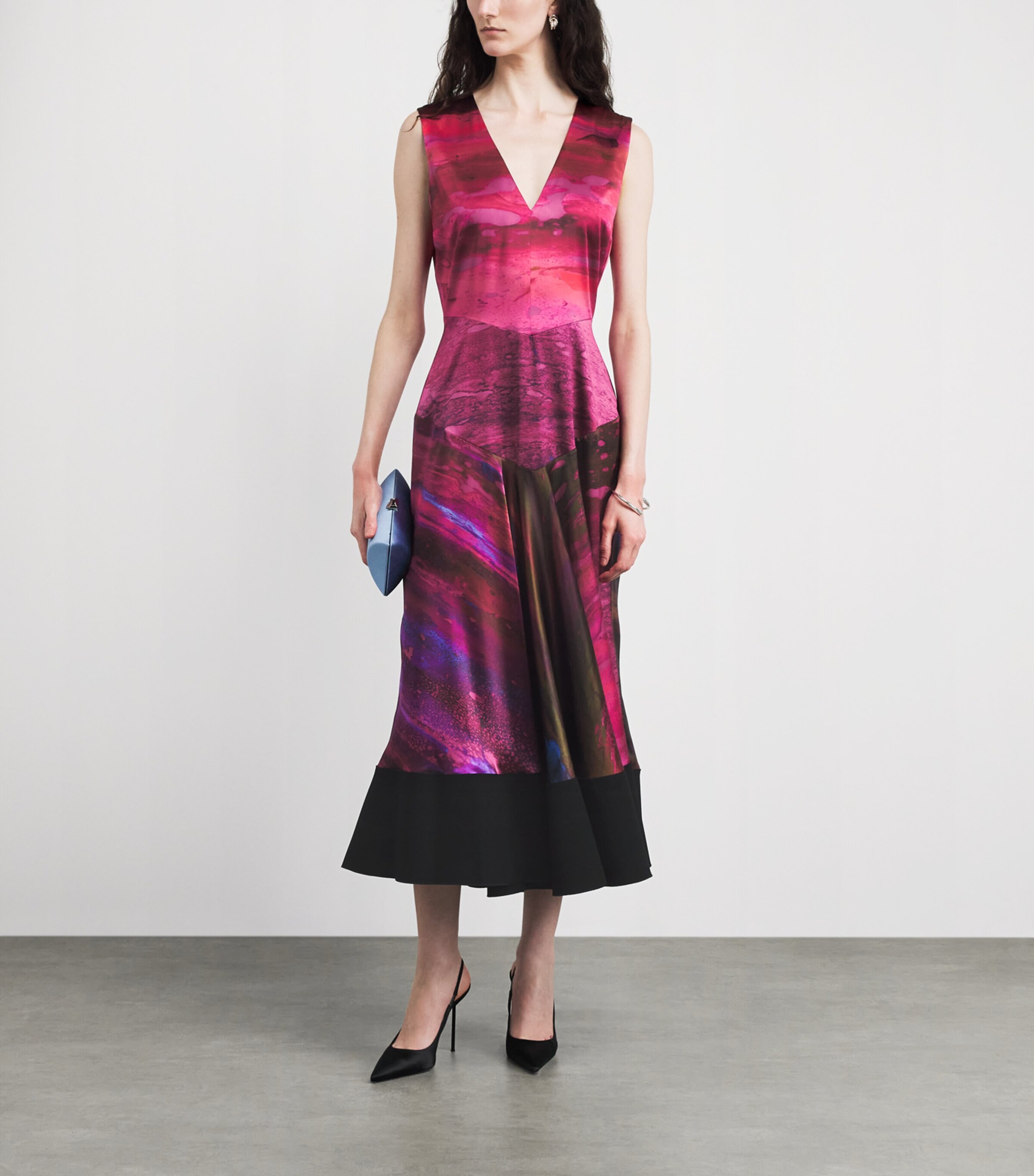 Roksanda Womens Silk Omi Midi Dress Brush Cassis/fuschia Image 2