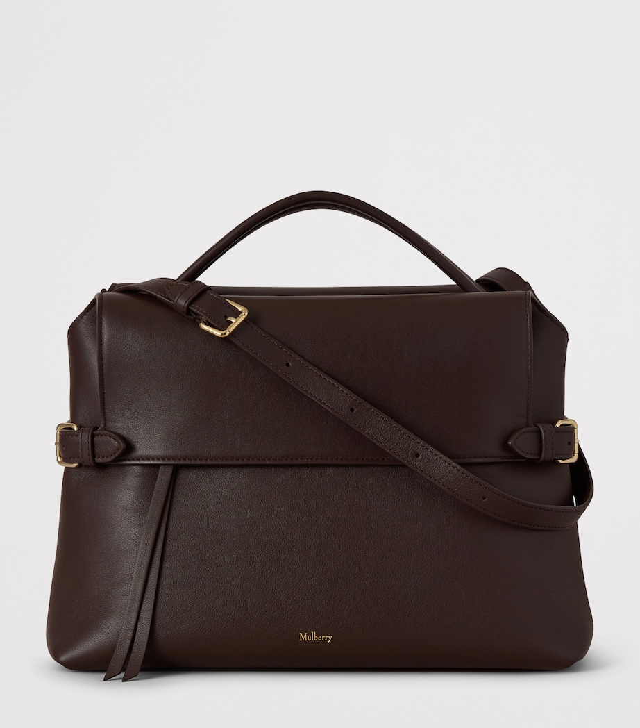 Mulberry Leather Stevie Top-Handle Bag Ebony Image 3