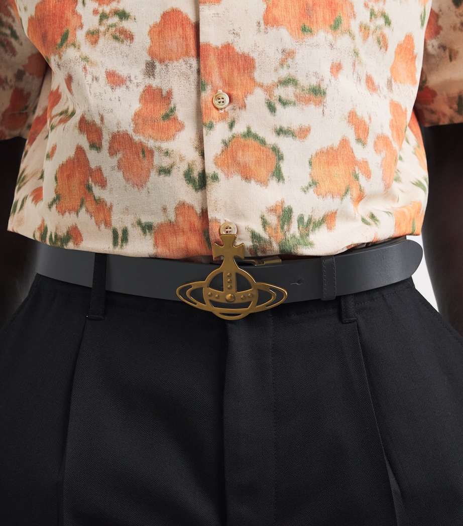 Vivienne Westwood Leather Orb Buckle Belt Black Image 5