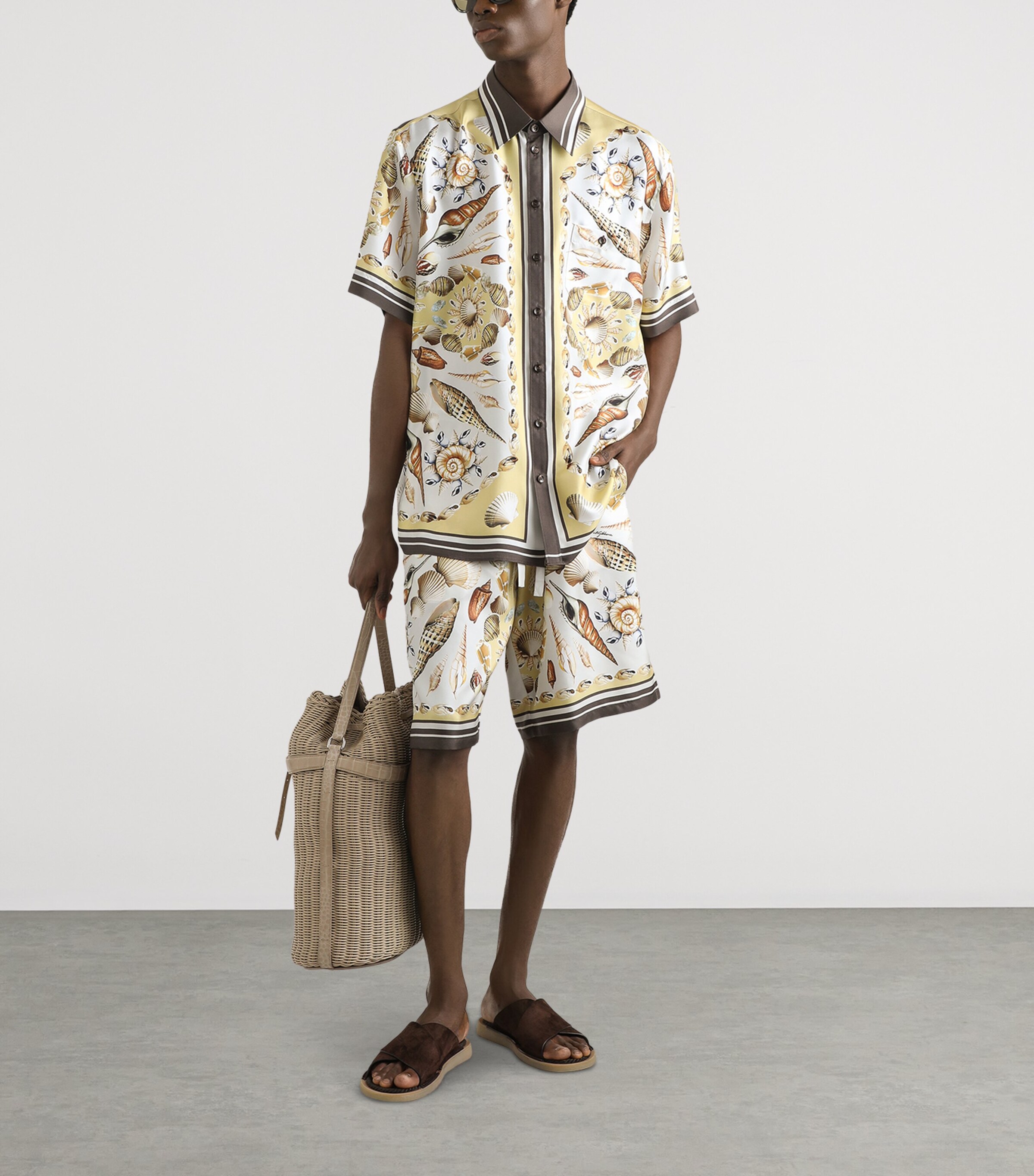 Dolce&Gabbana Mens Silk Twill Printed Shirt Conchigli Image 2