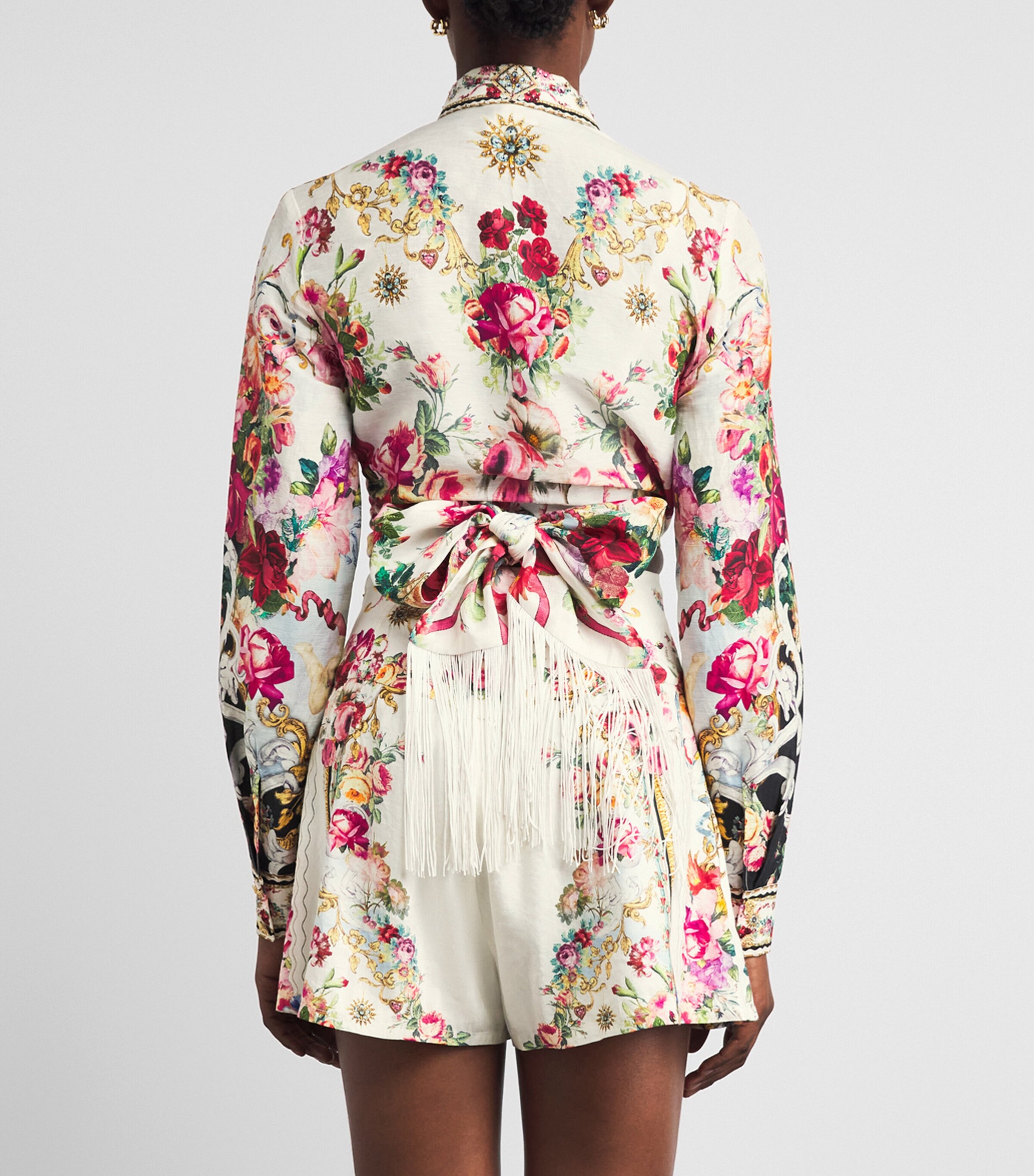 Camilla Womens Linen-Silk Wrap Shirt Torero Libertine Image 5