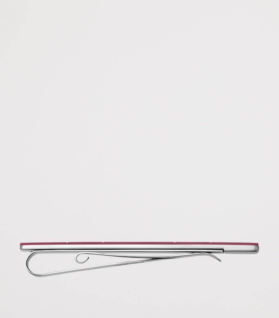 Stainless Steel Santos de Cartier Tie Clip STEEL AND BURGUNDY Image 2
