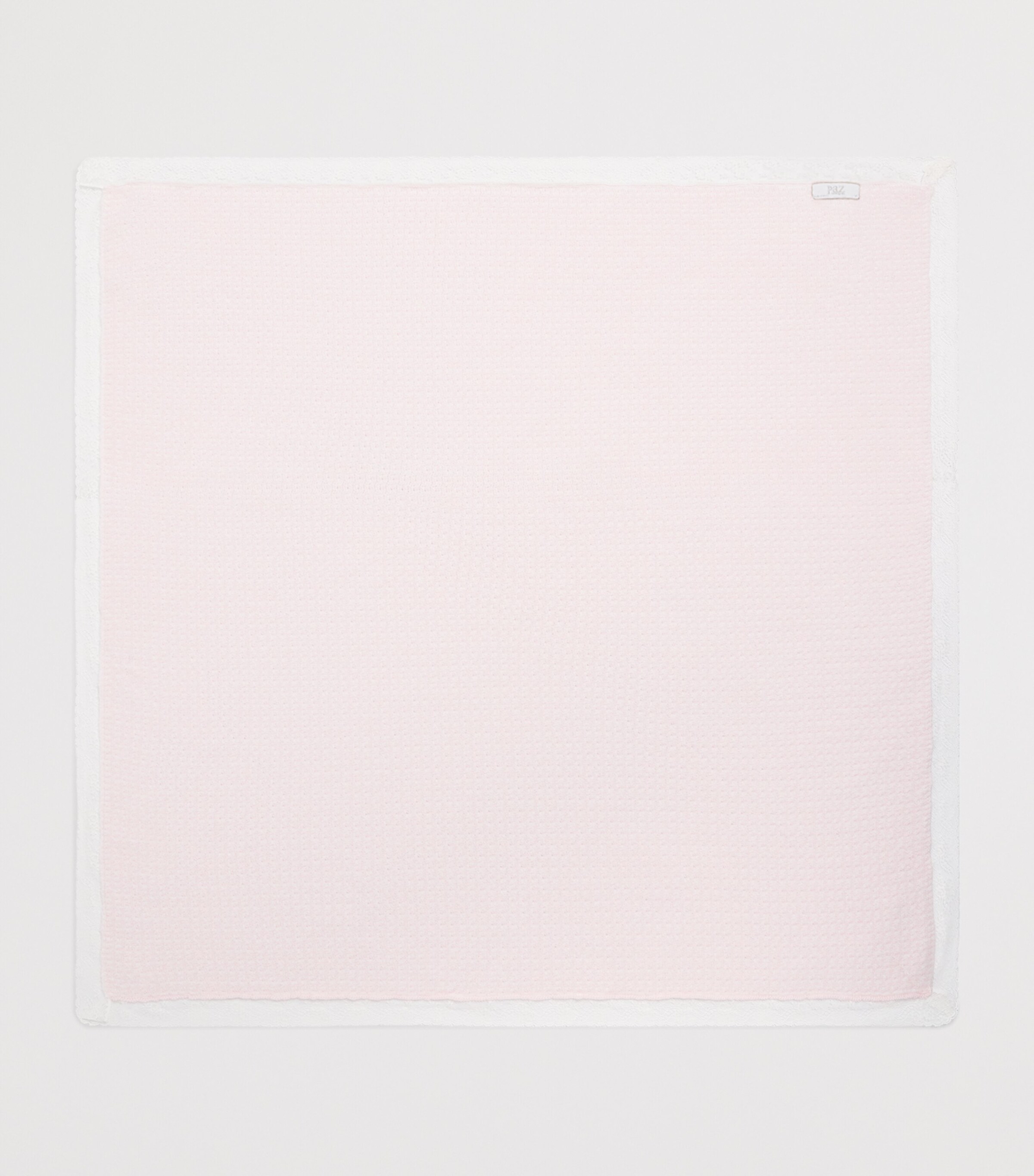 Paz Rodriguez Lace-Trim Knitted Blanket (100cm x 100cm) Light Pink/cream Image 2