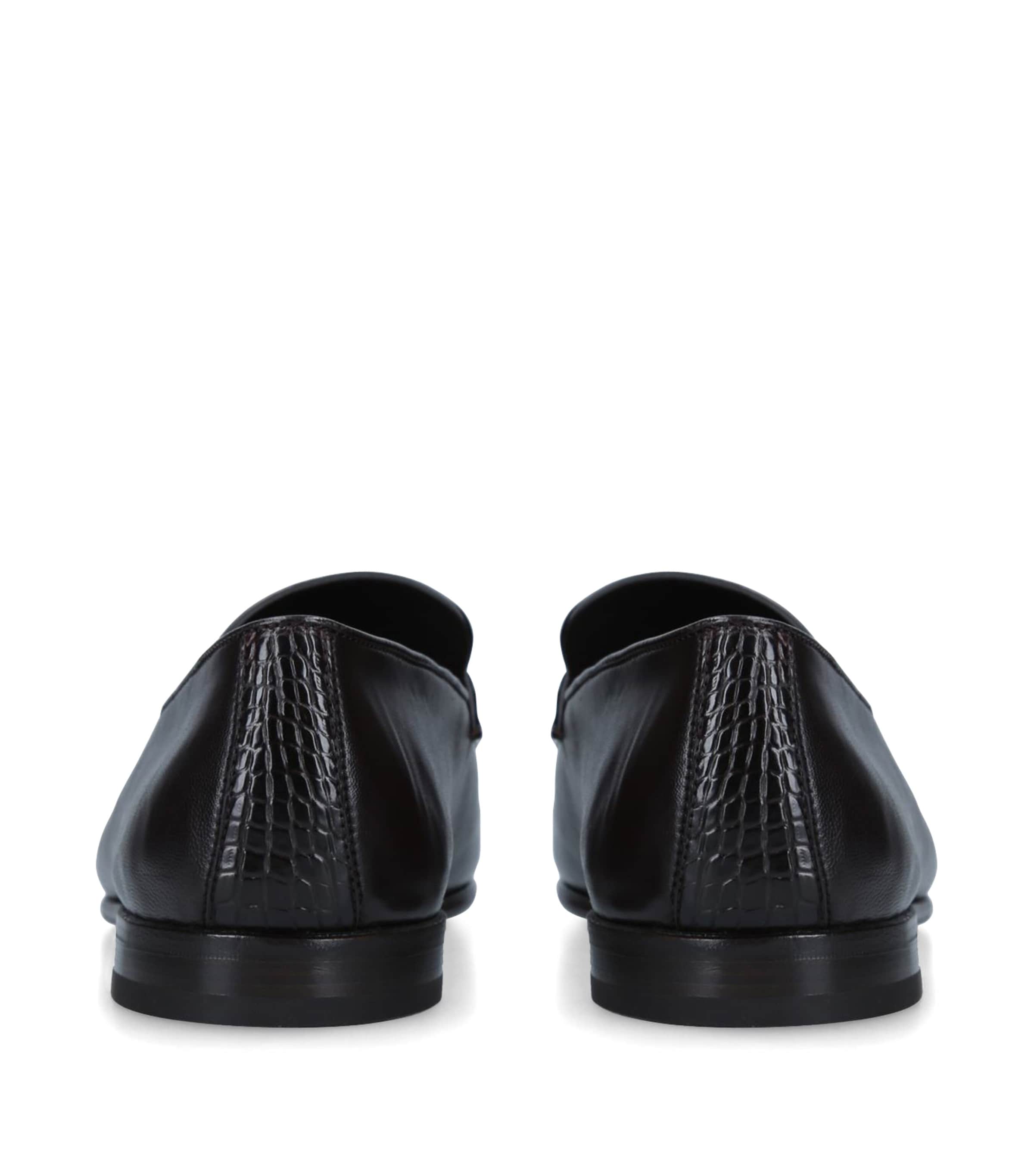 Alligator Trim Leather Asola Penny Loafers BROWN Image 2