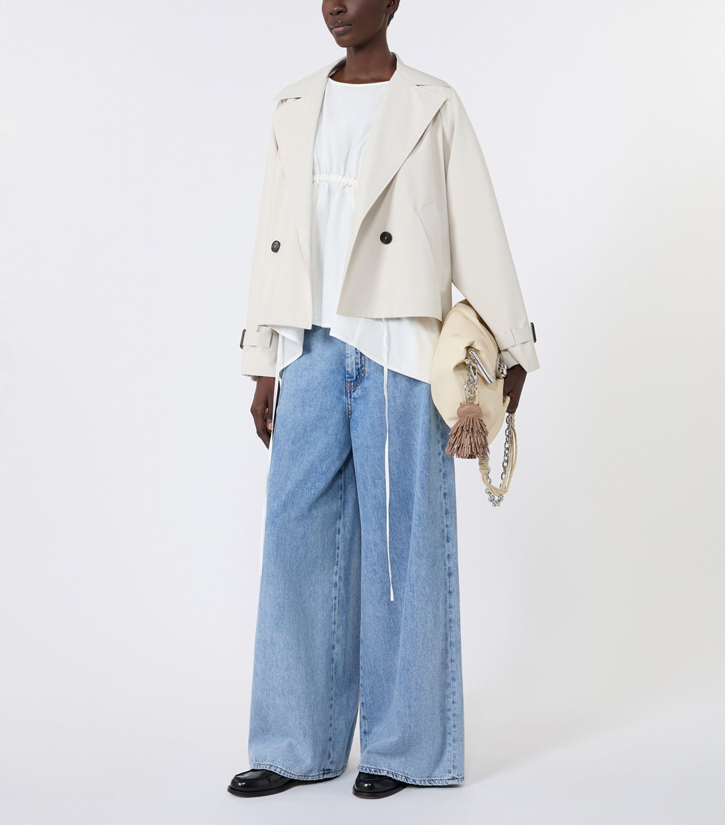 Weekend Max Mara Womens Cropped Trench Jacket Ivory Image 5