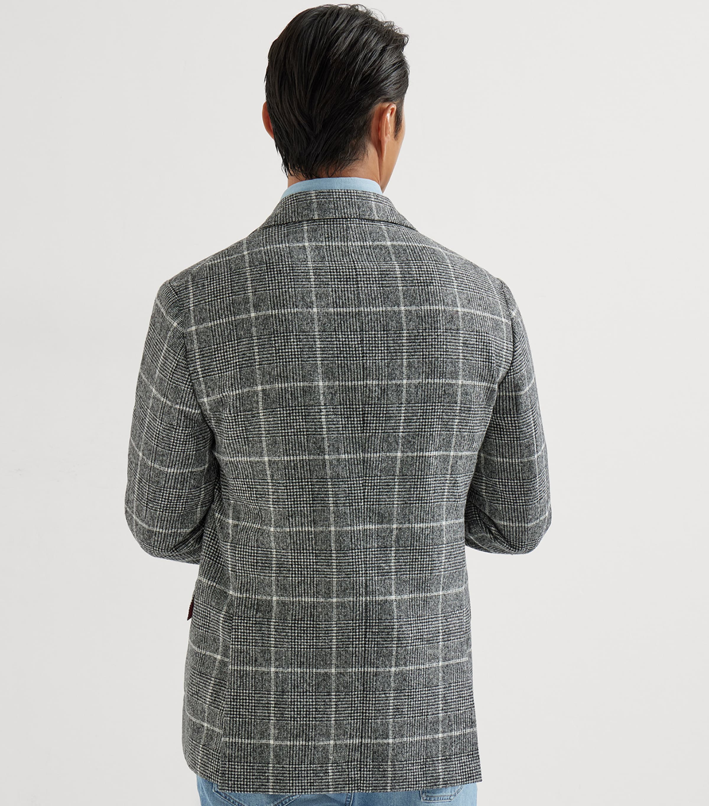 Alpaca-Wool-Blend Prince of Wales Check Blazer C012 Image 5