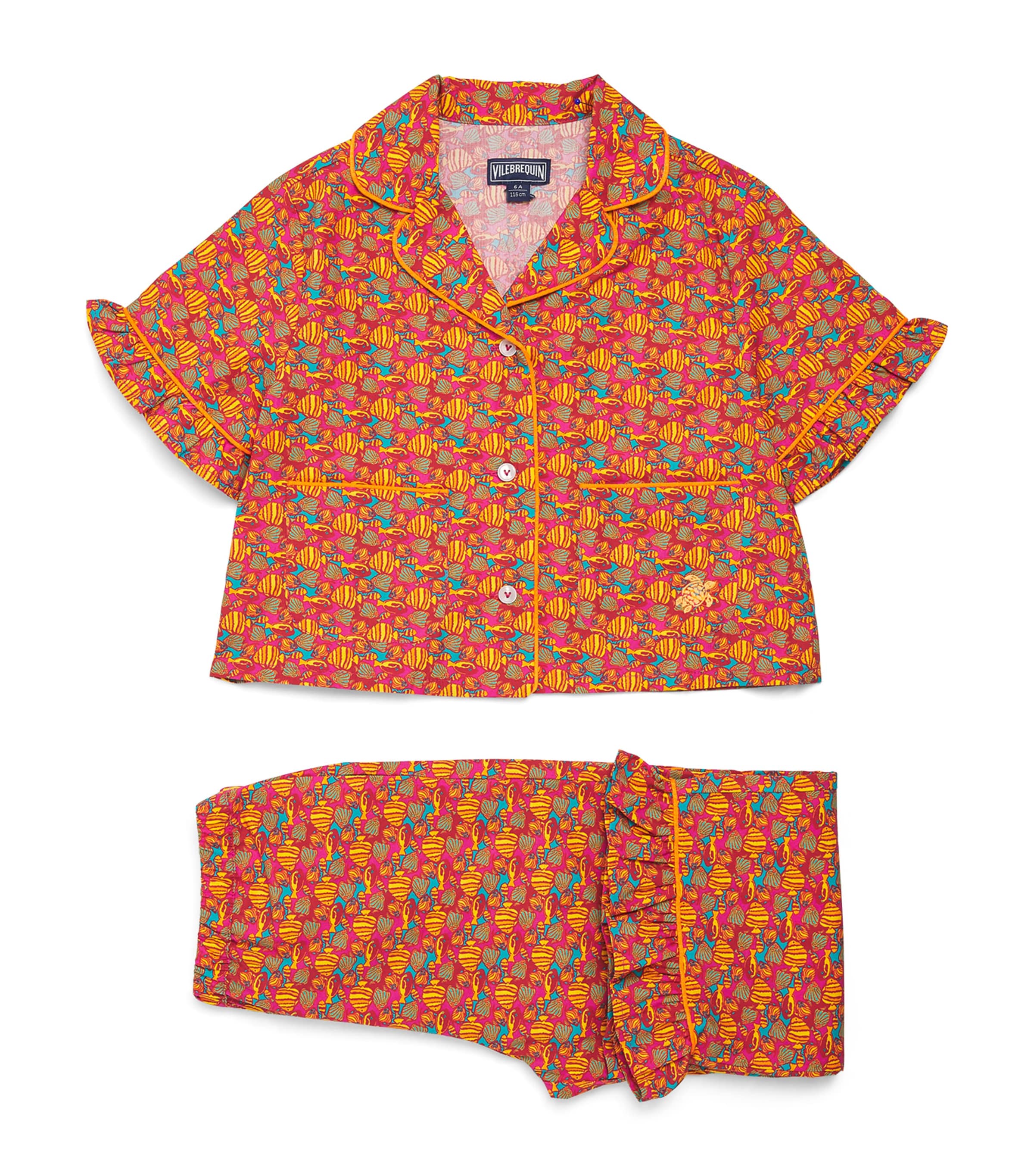 Vilebrequin Kids Cotton Fish Pyjama Set (4-14 Years) | Girls Clothing | Nightwear | Pyjamas | Designers | Vilebrequin
