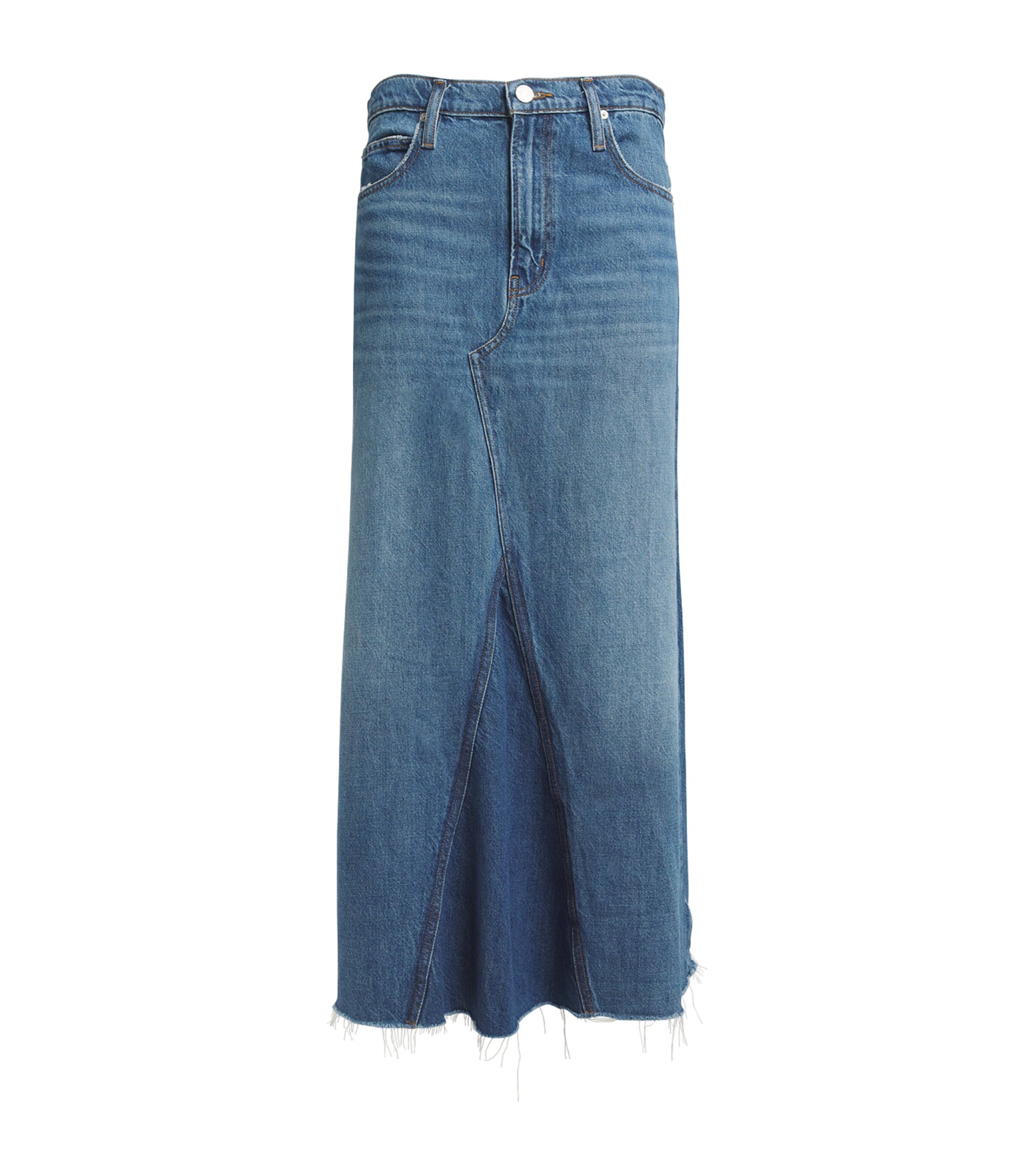 Frame Belt Loop Belt Skirt In Blue