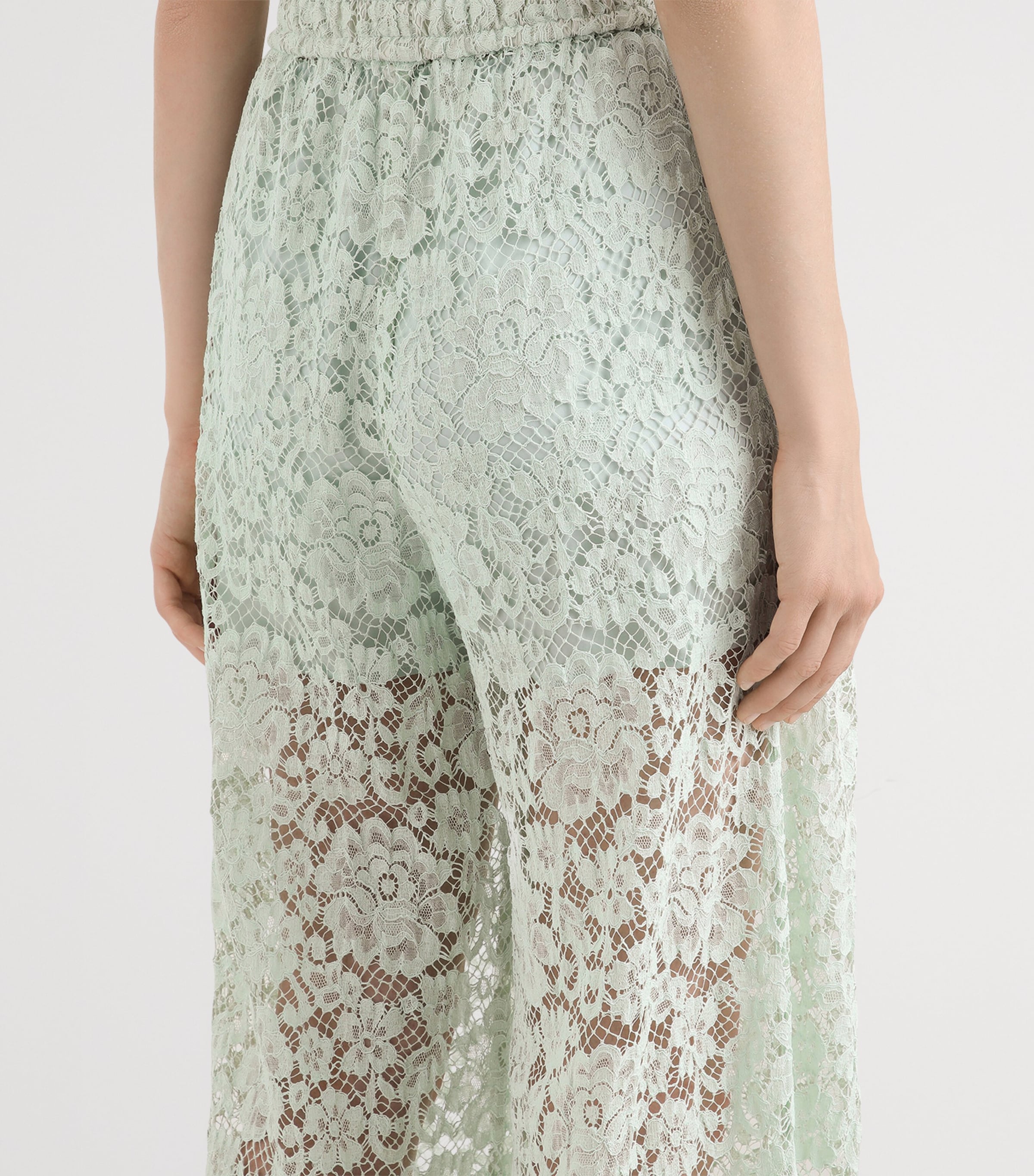 Dolce&Gabbana Womens Lace Drawstring Trousers Verd Image 5