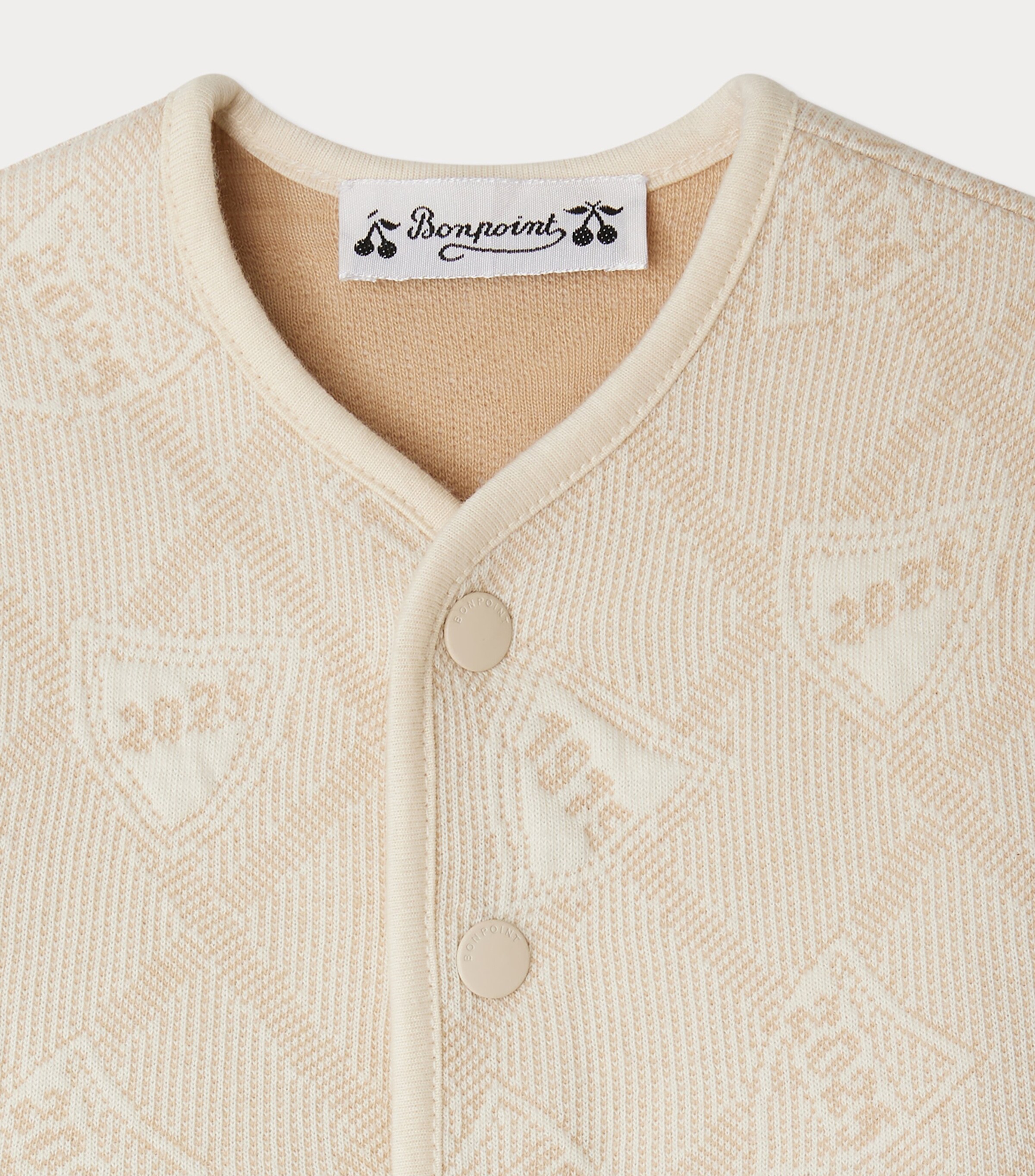 Cotton-Blend Jacquard Cardigan (6-18 Months) MASTIC Image 3