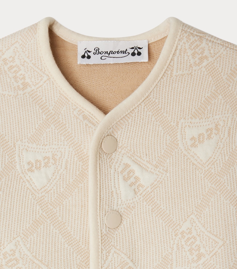 Cotton-Blend Jacquard Cardigan (6-18 Months) MASTIC Image 3