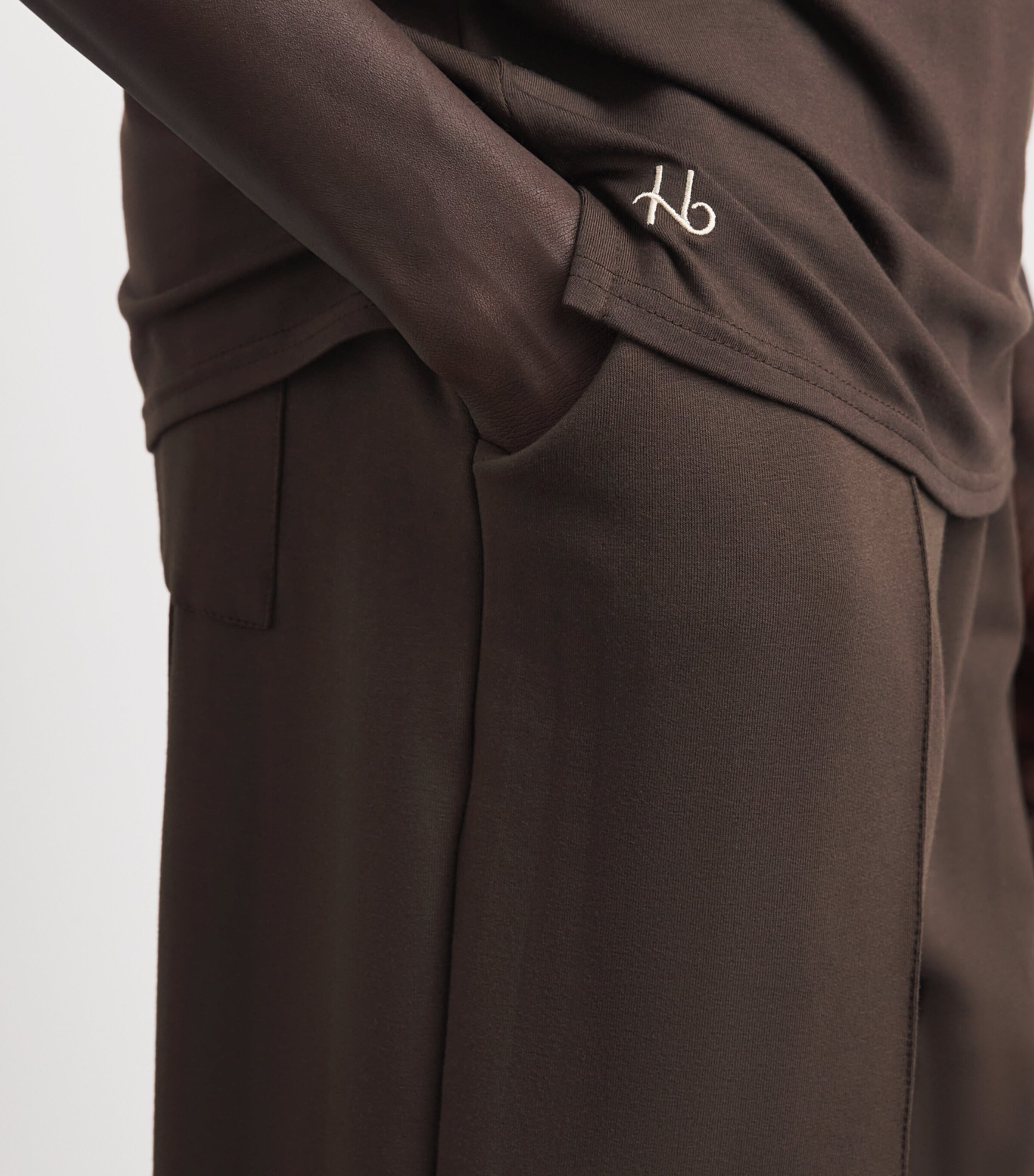 Homebody Mens Snuggle Pintuck Pyjama Bottoms Coffee Bean Image 3