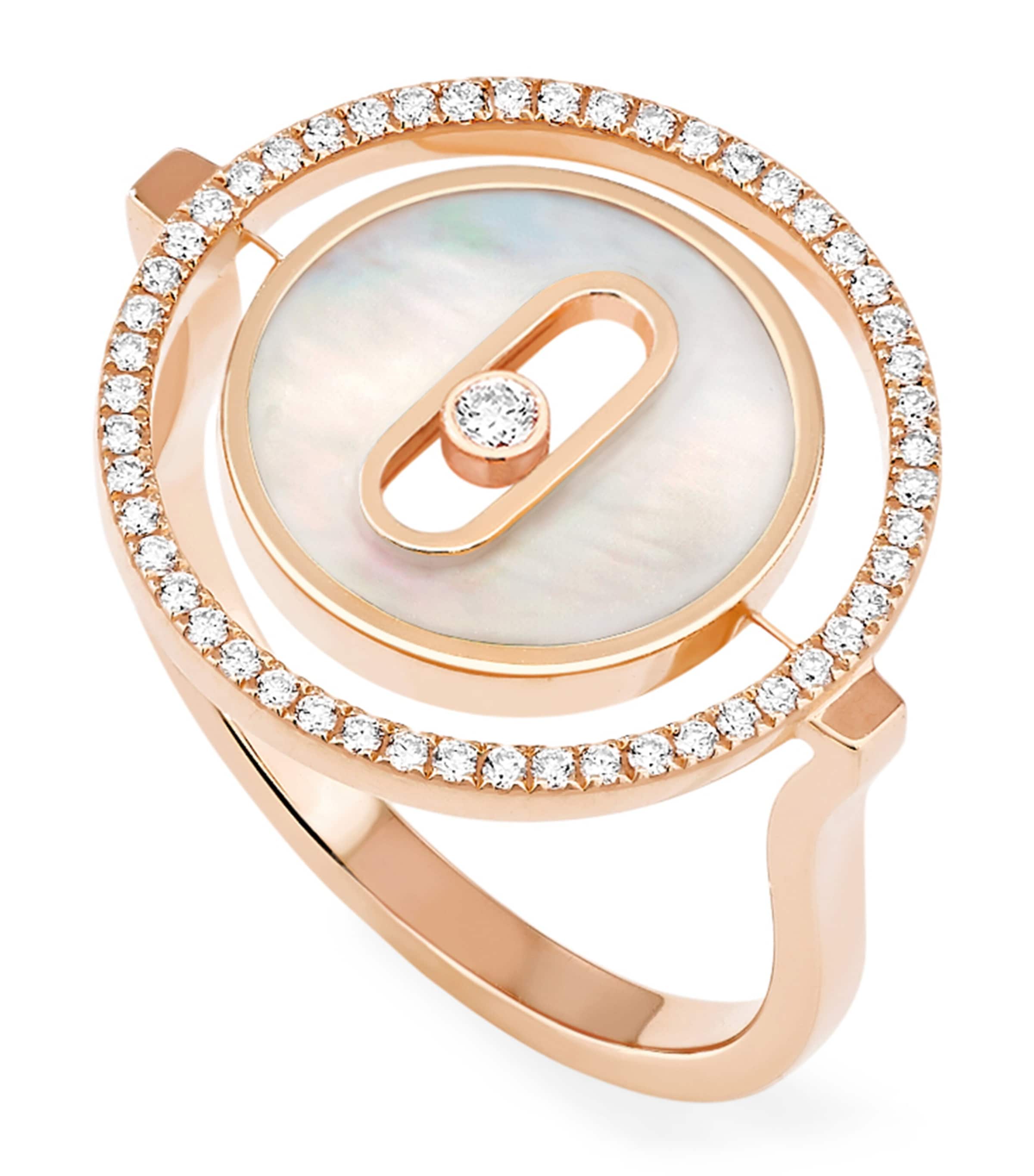 Rose Gold and Diamond Lucky Move Colour Ring PINK GOLD Image 1