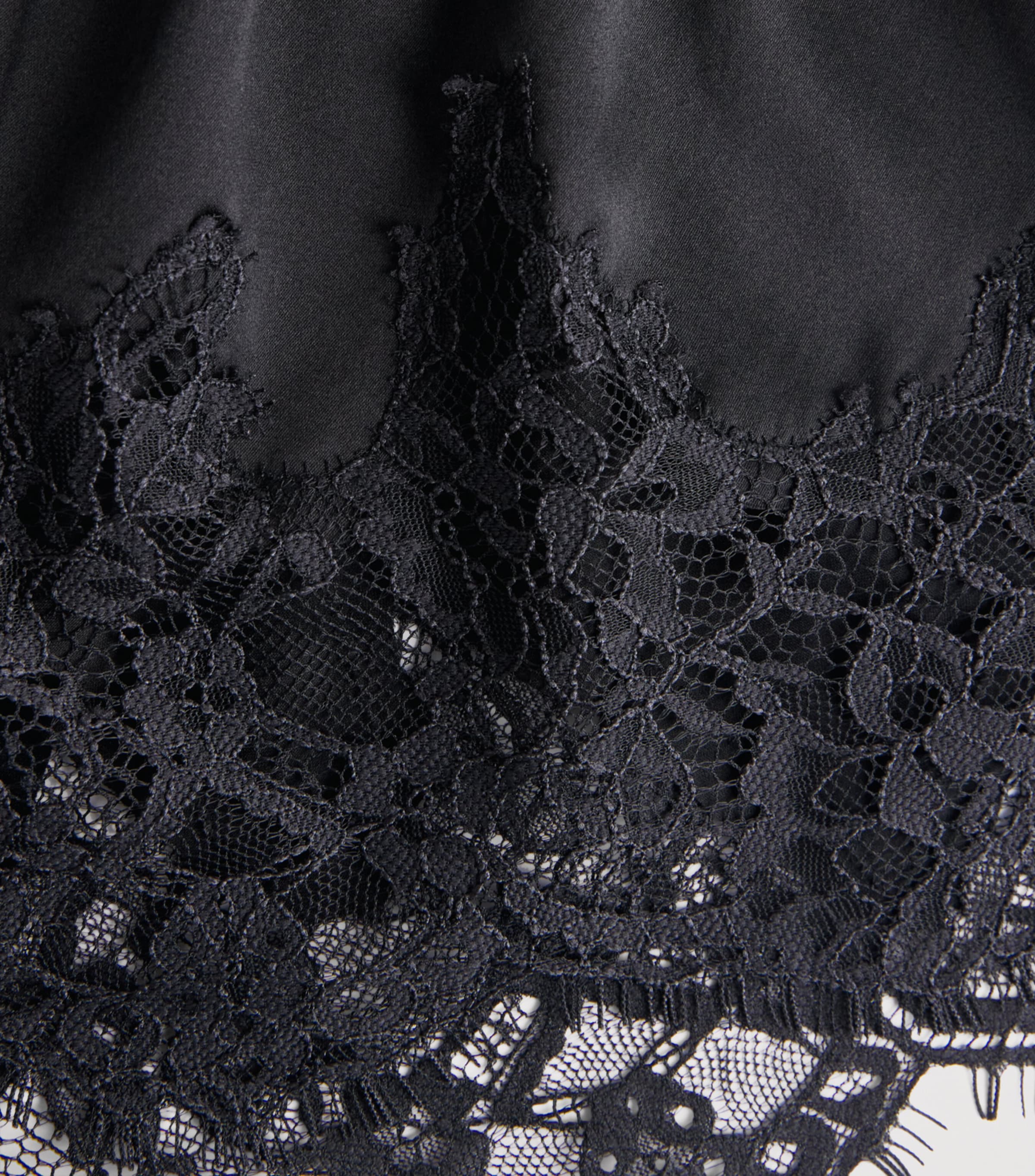 Skims Womens Stretch-Silk Lace-Trim Shorts Onyx Image 6