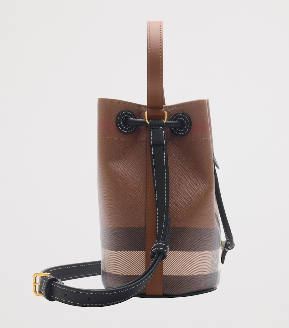 Mini Check Bucket Bag DARK BIRCH BROWN Image 4
