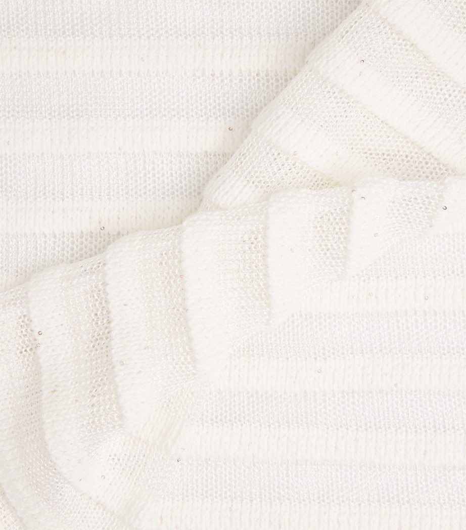 Fabiana Filippi Womens Cotton-Blend Stripe Sweater Bianco Image 6