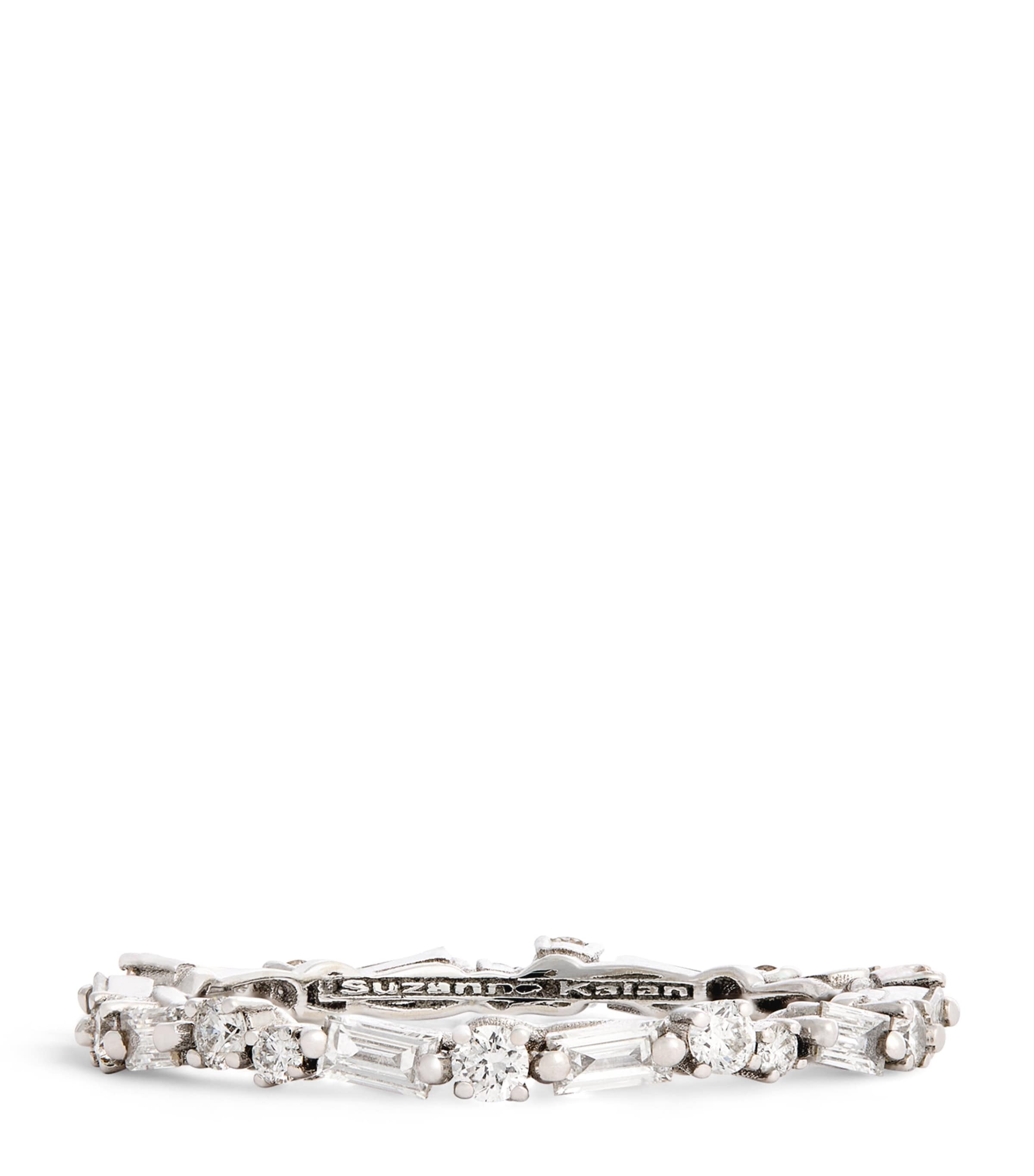 Suzanne Kalan White Gold and Diamond Thin Mix Ring Wg/wd