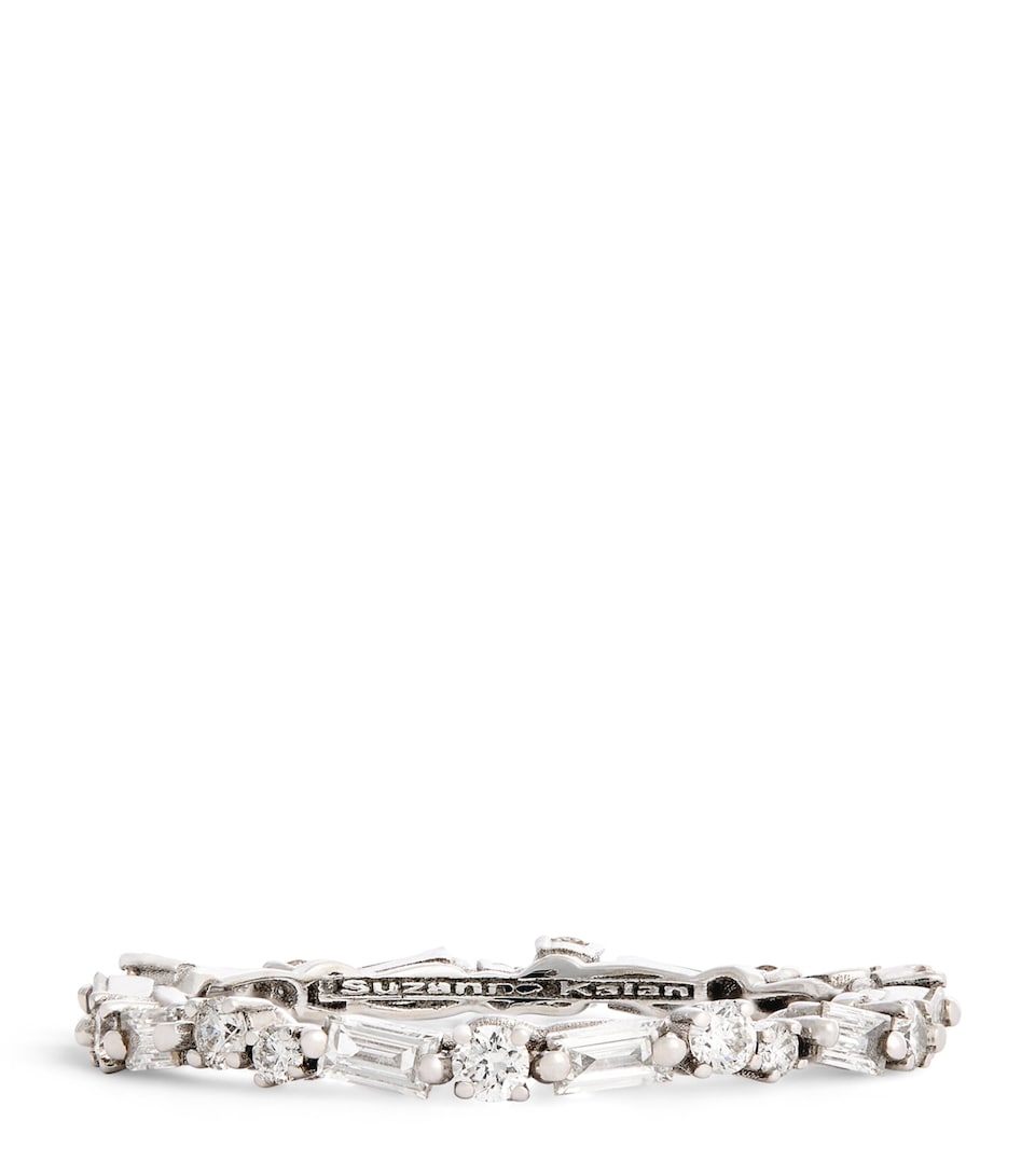 Suzanne Kalan White Gold and Diamond Thin Mix Ring Wg/wd