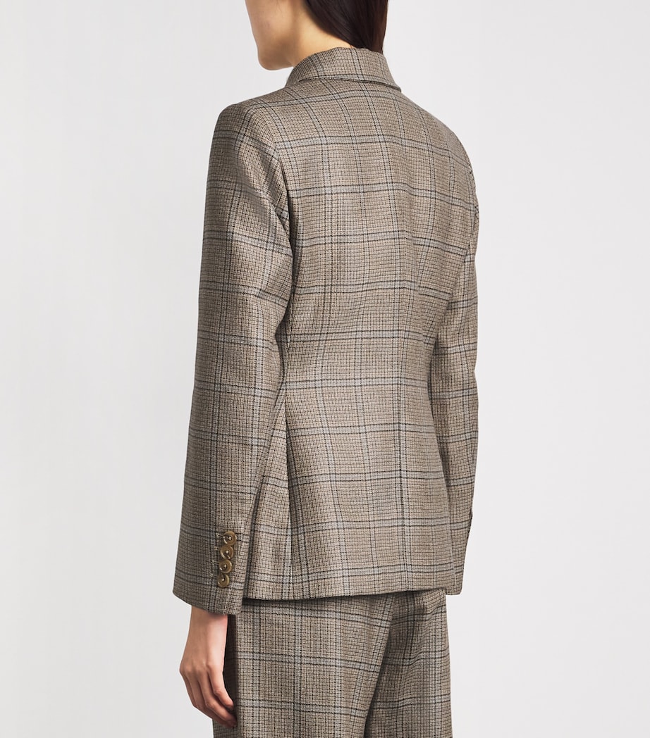 Blazé Milano Womens Virgin Wool Charmer Double-Breasted Blazer Beige Image 5