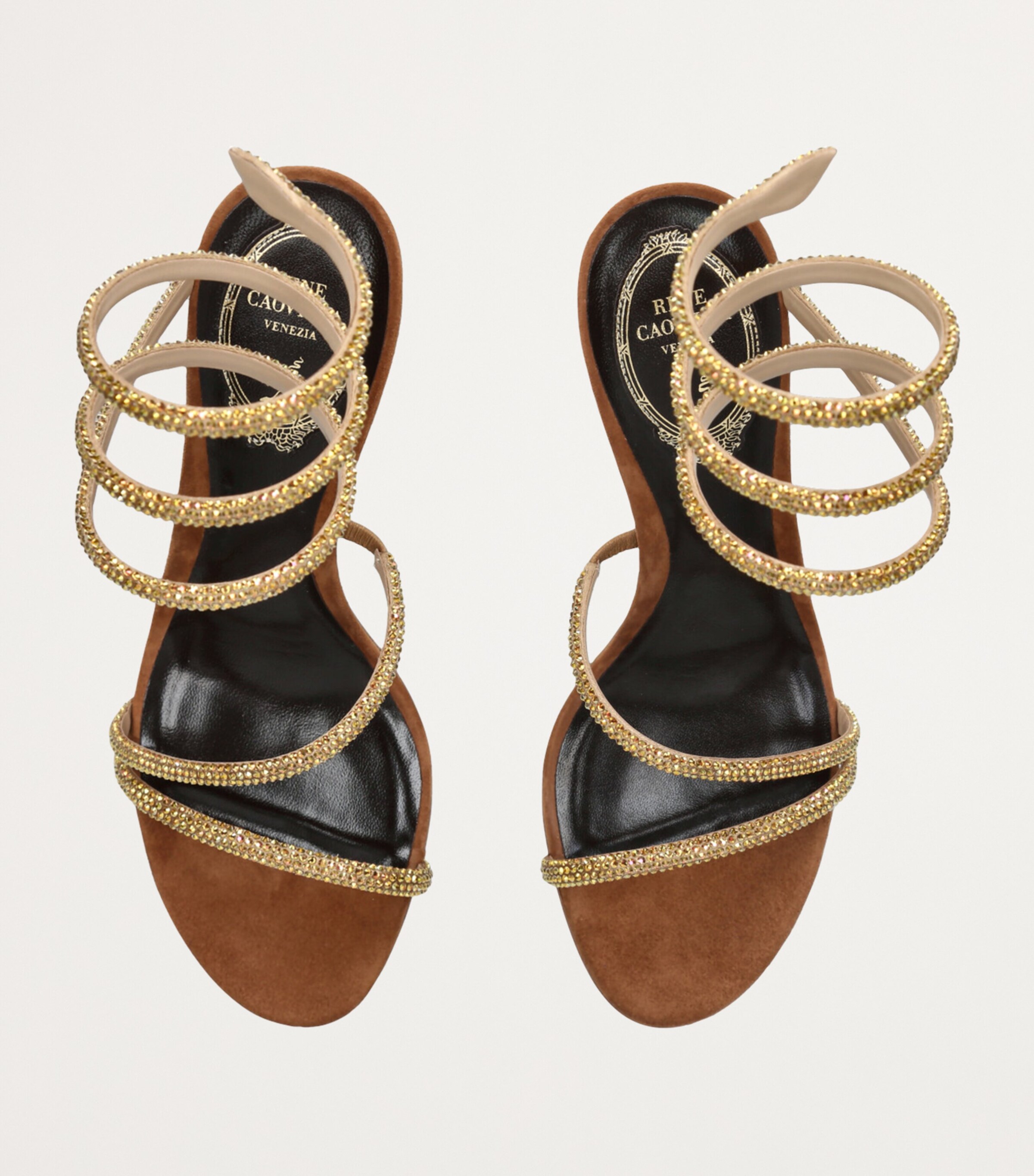 Suede Embellished Margot Sandals 80 BROWN/OTH Image 4