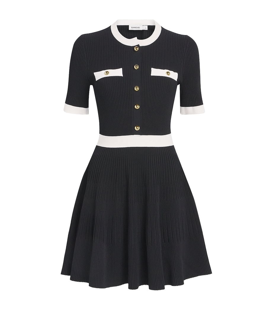 Ribbed Astoria Mini Dress BLACK Image 1