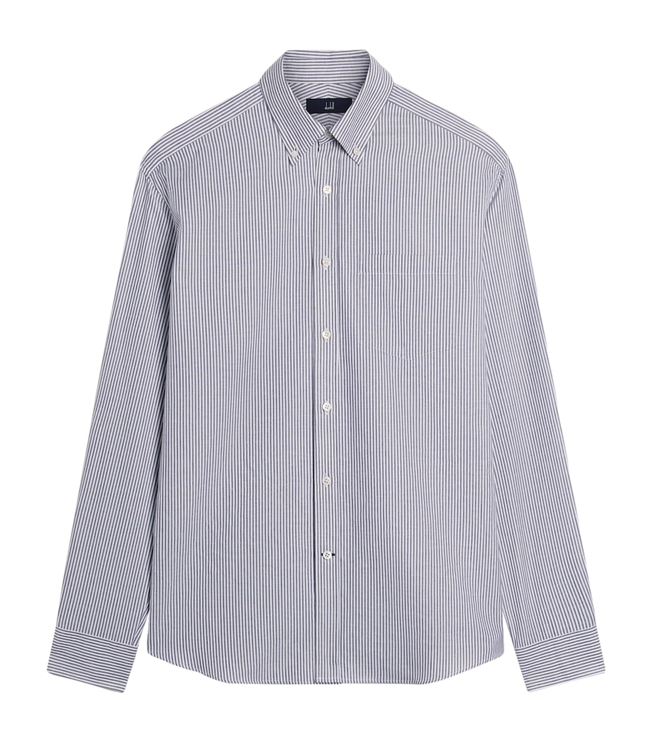 Dunhill Mens Cotton-Cashmere Stripe Shirt Image 1